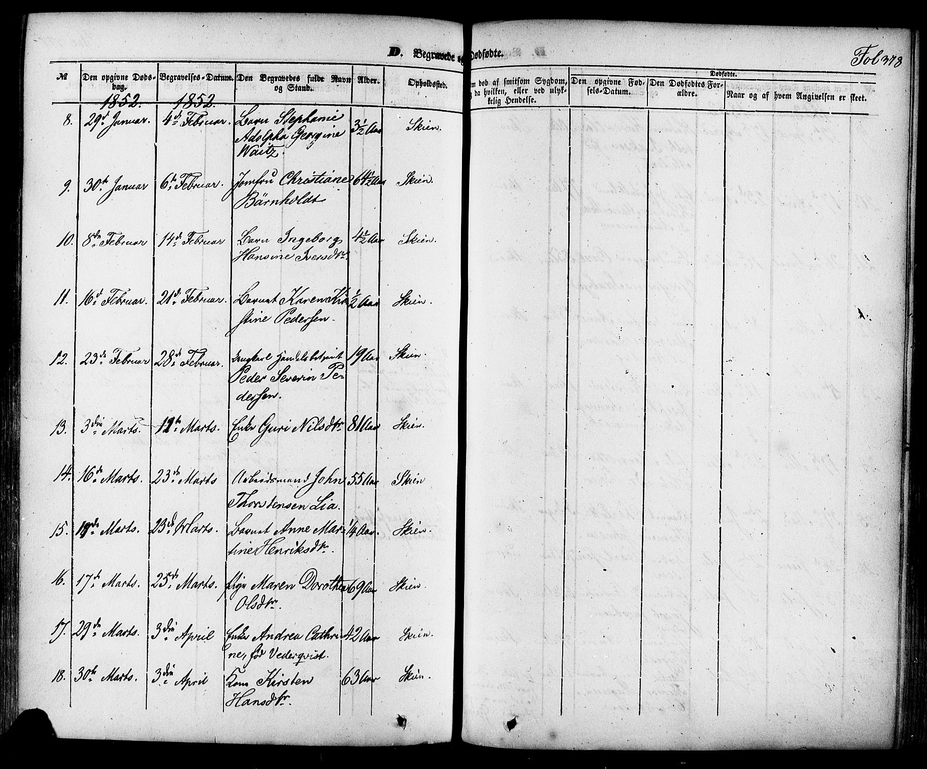 Skien kirkebøker, SAKO/A-302/F/Fa/L0006a: Parish register (official) no. 6A, 1843-1856, p. 378