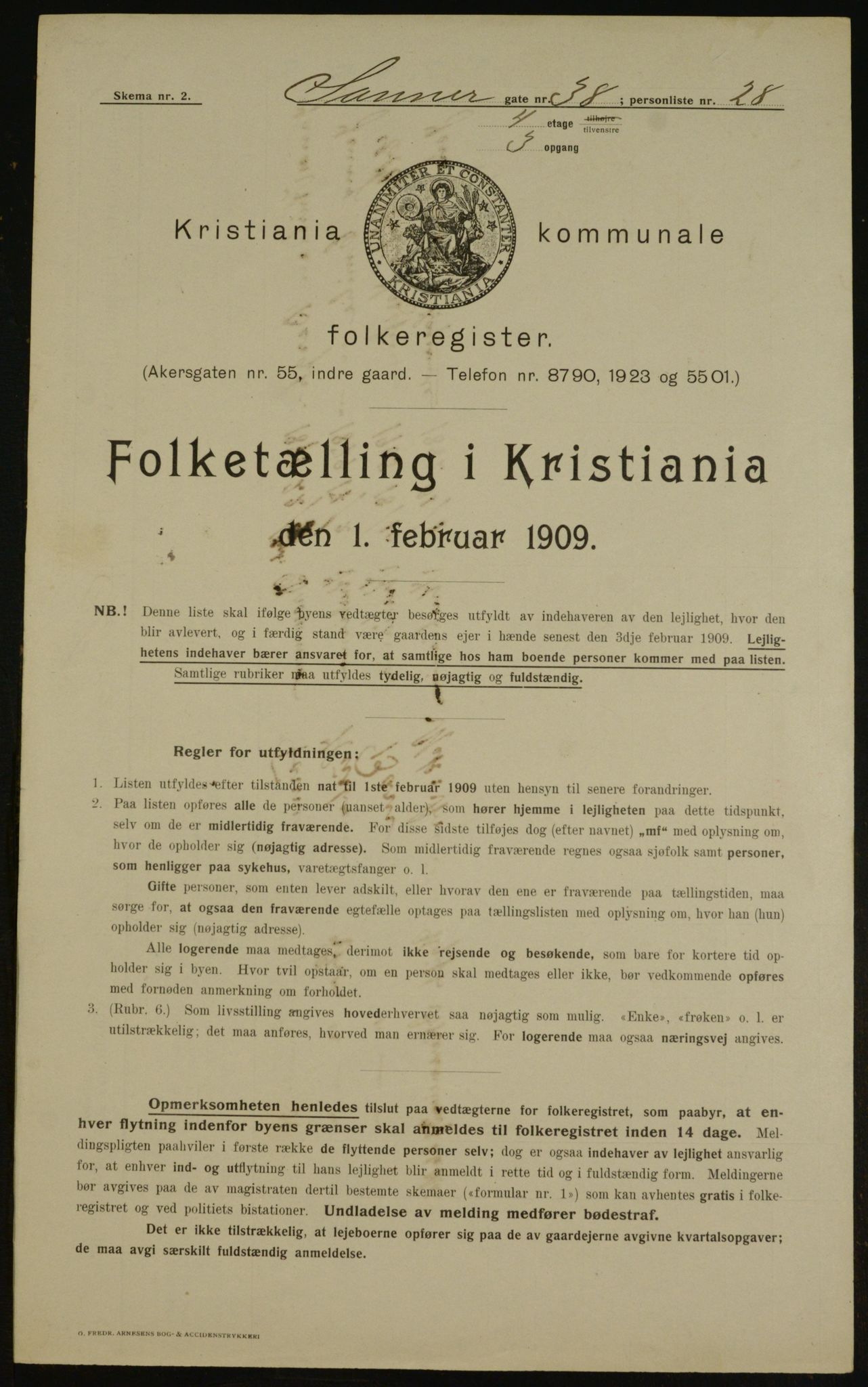 OBA, Municipal Census 1909 for Kristiania, 1909, p. 80983