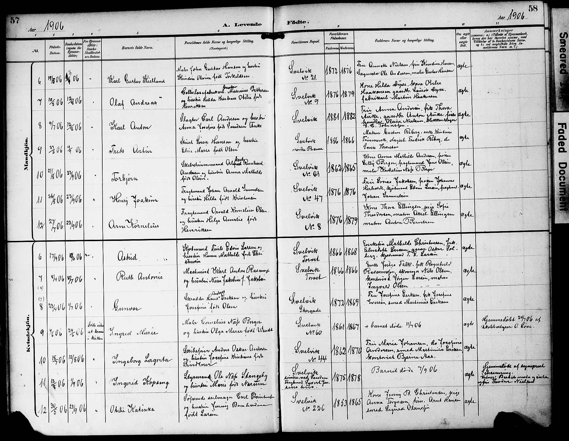 Strømm kirkebøker, AV/SAKO-A-322/G/Gb/L0002: Parish register (copy) no. II 2, 1897-1928, p. 57-58