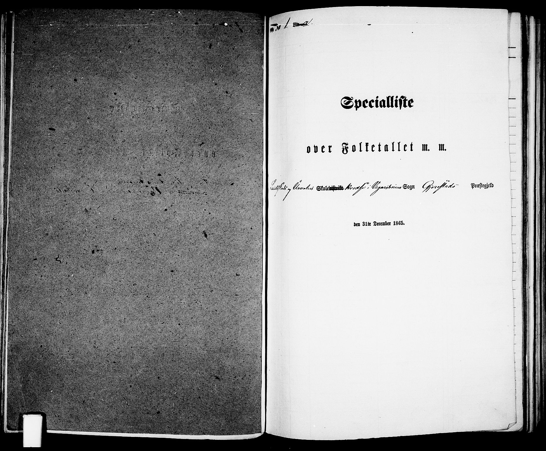 RA, 1865 census for Gjerstad, 1865, p. 130