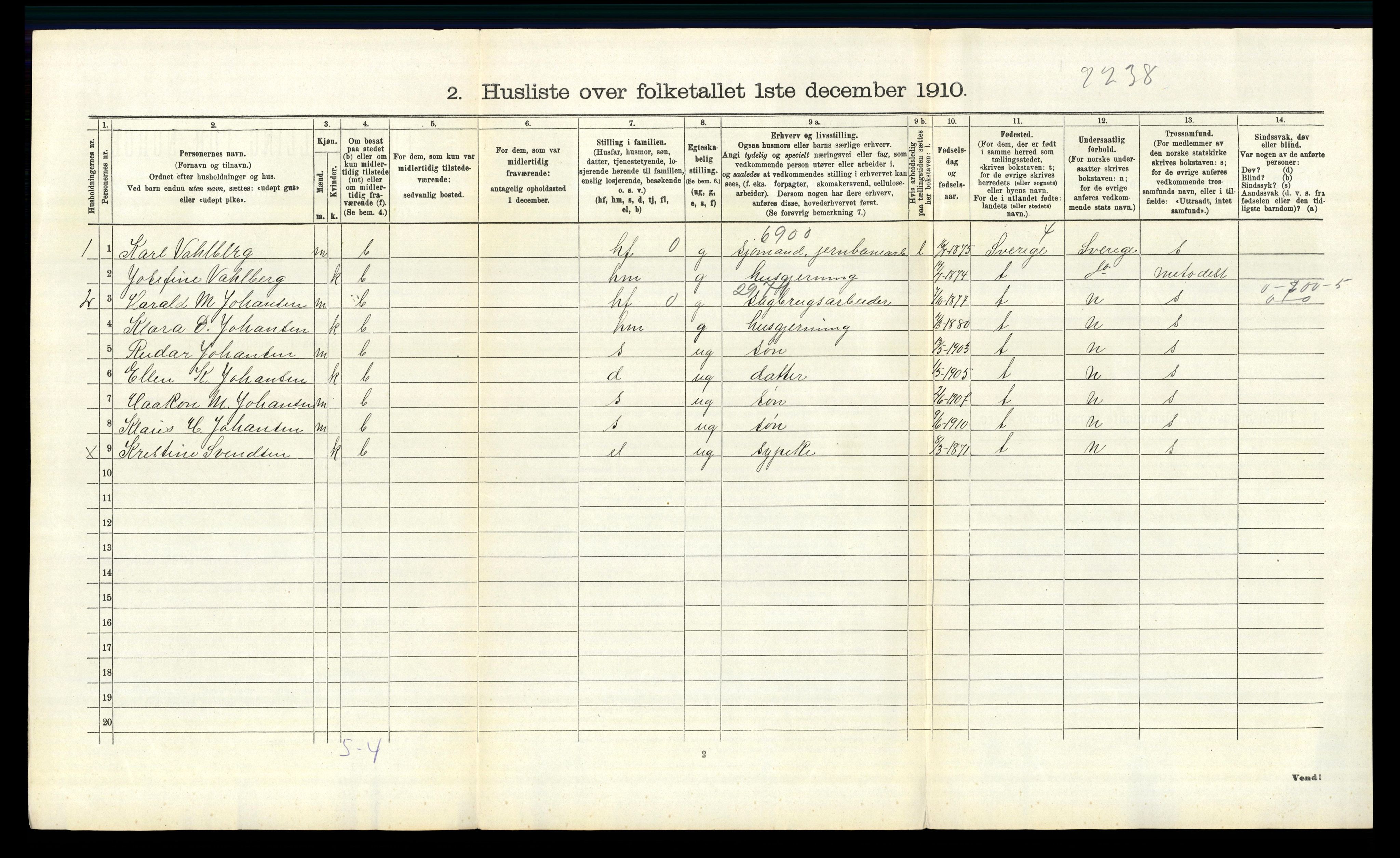 RA, 1910 census for Borge, 1910, p. 537