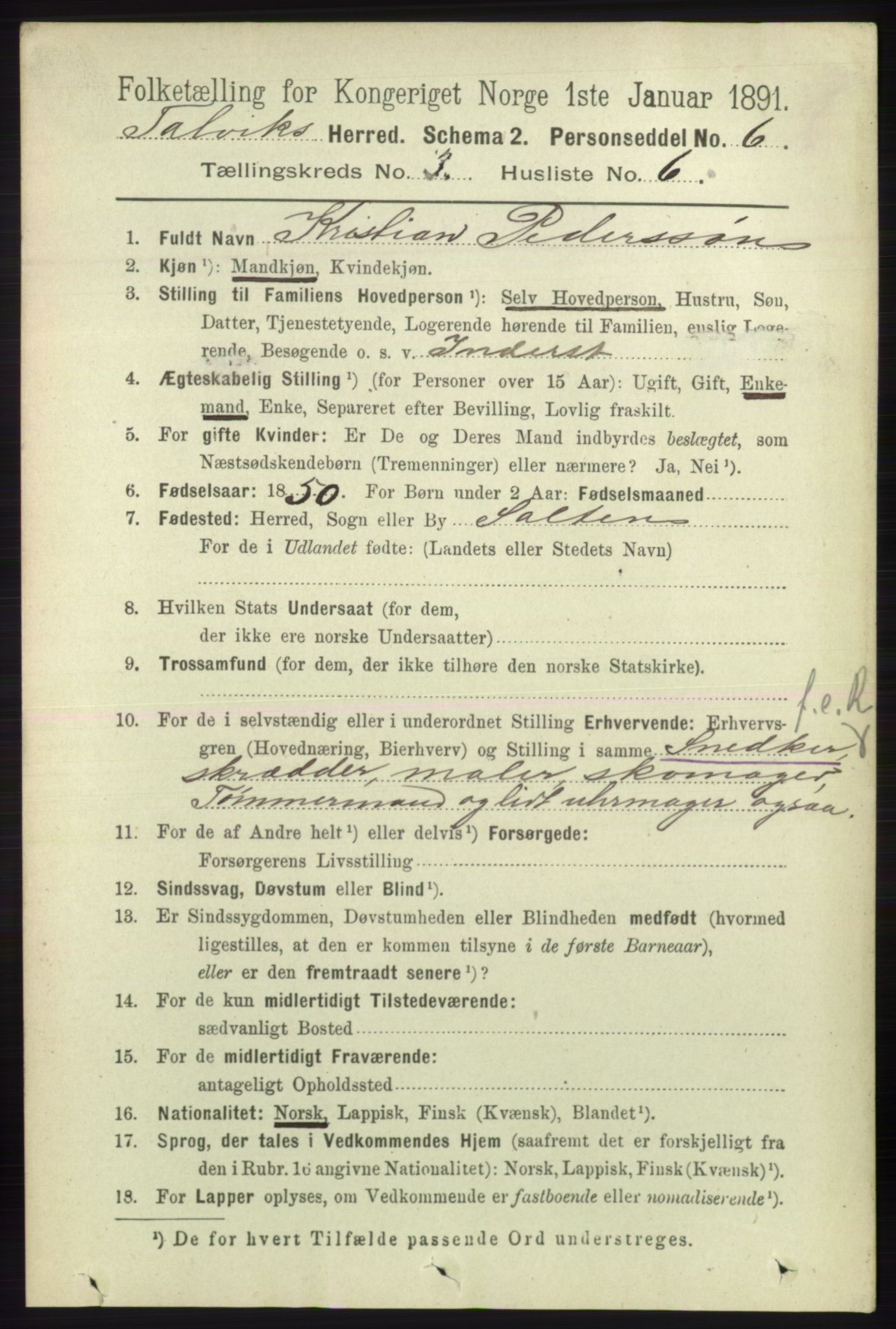 RA, 1891 census for 2013 Talvik, 1891, p. 753