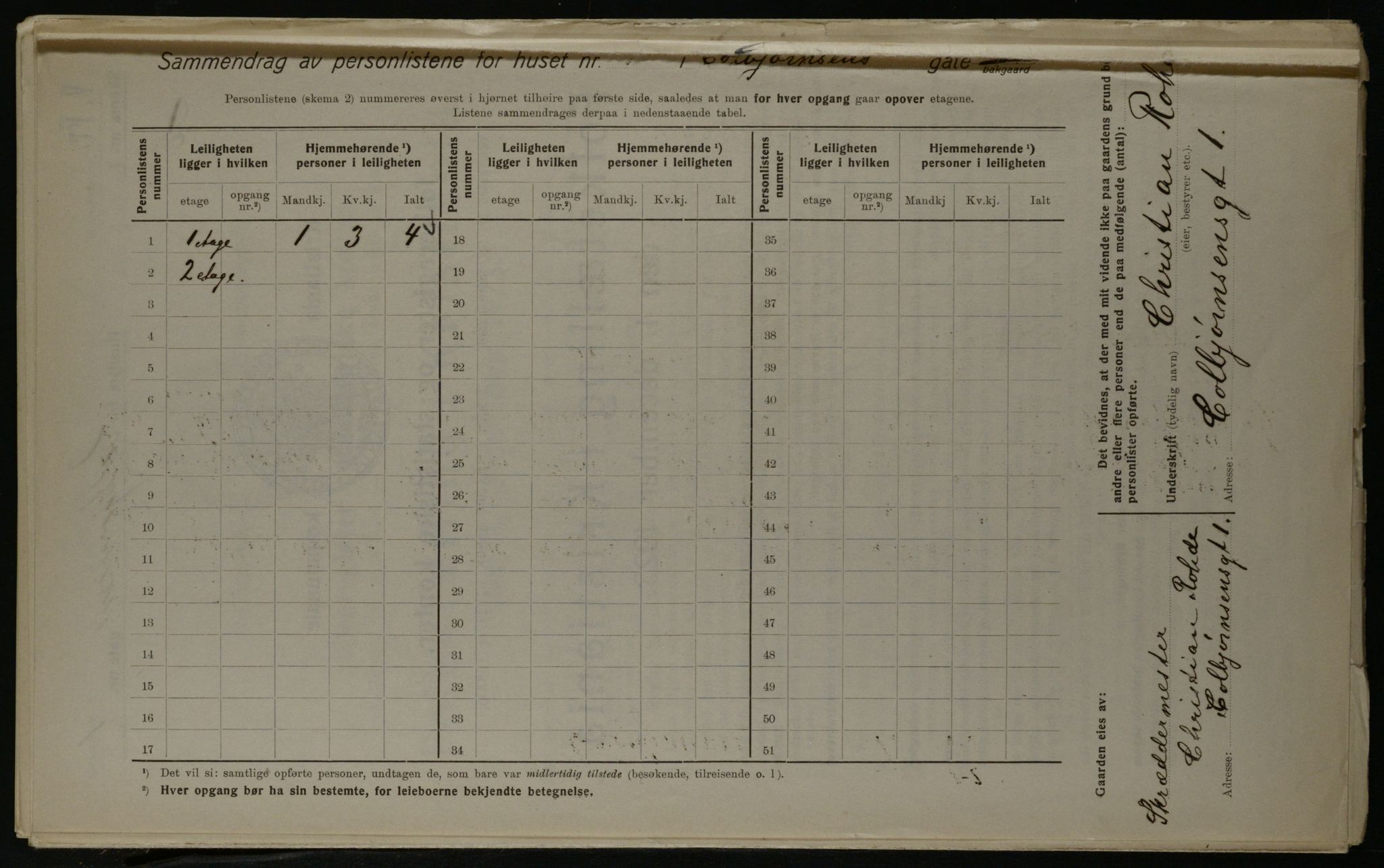 OBA, Municipal Census 1923 for Kristiania, 1923, p. 14574