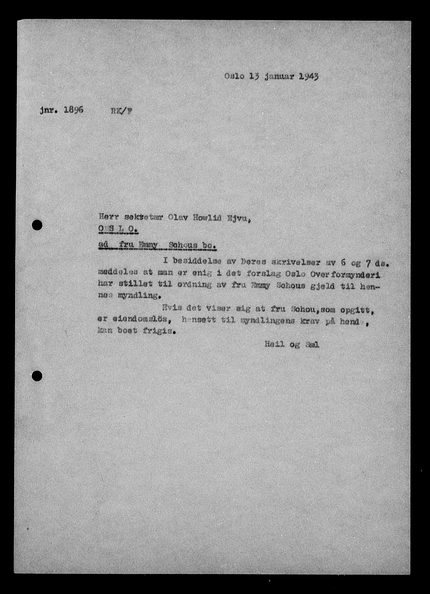 Justisdepartementet, Tilbakeføringskontoret for inndratte formuer, AV/RA-S-1564/H/Hc/Hcc/L0979: --, 1945-1947, p. 43