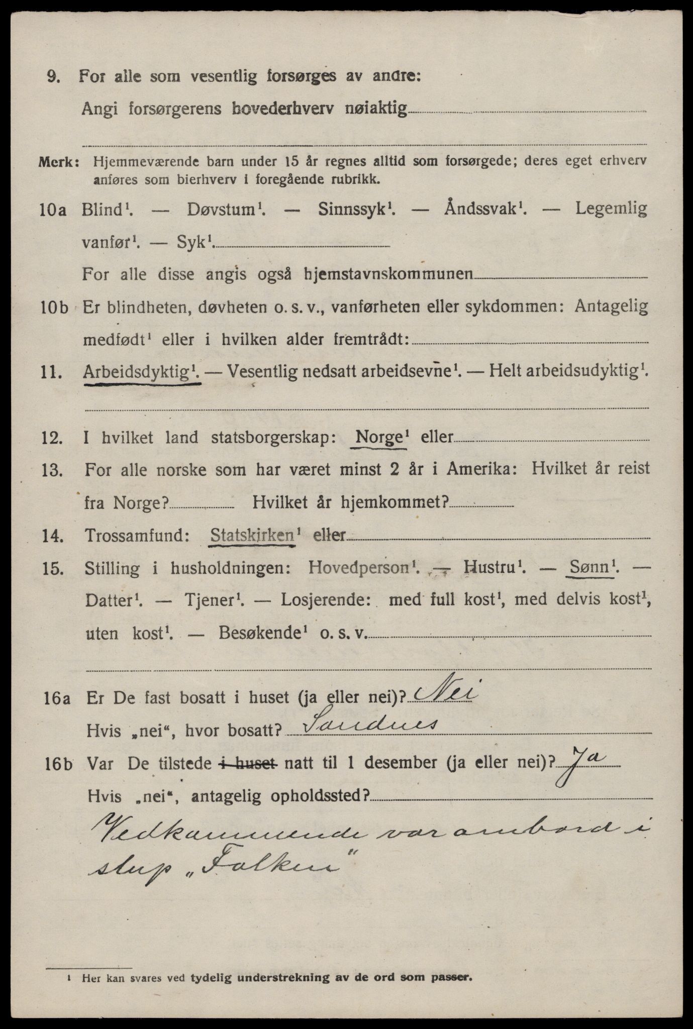 SAST, 1920 census for Sjernarøy, 1920, p. 1233