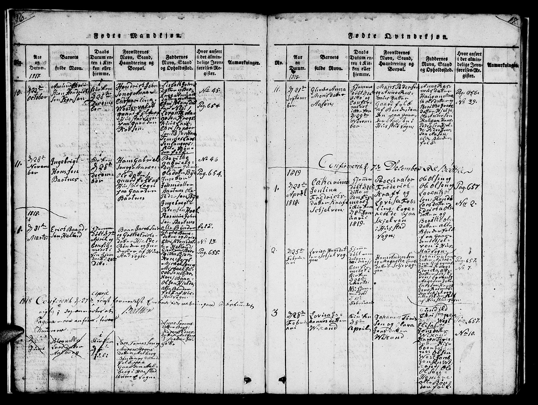 Ministerialprotokoller, klokkerbøker og fødselsregistre - Nord-Trøndelag, SAT/A-1458/732/L0317: Parish register (copy) no. 732C01, 1816-1881, p. 16-17