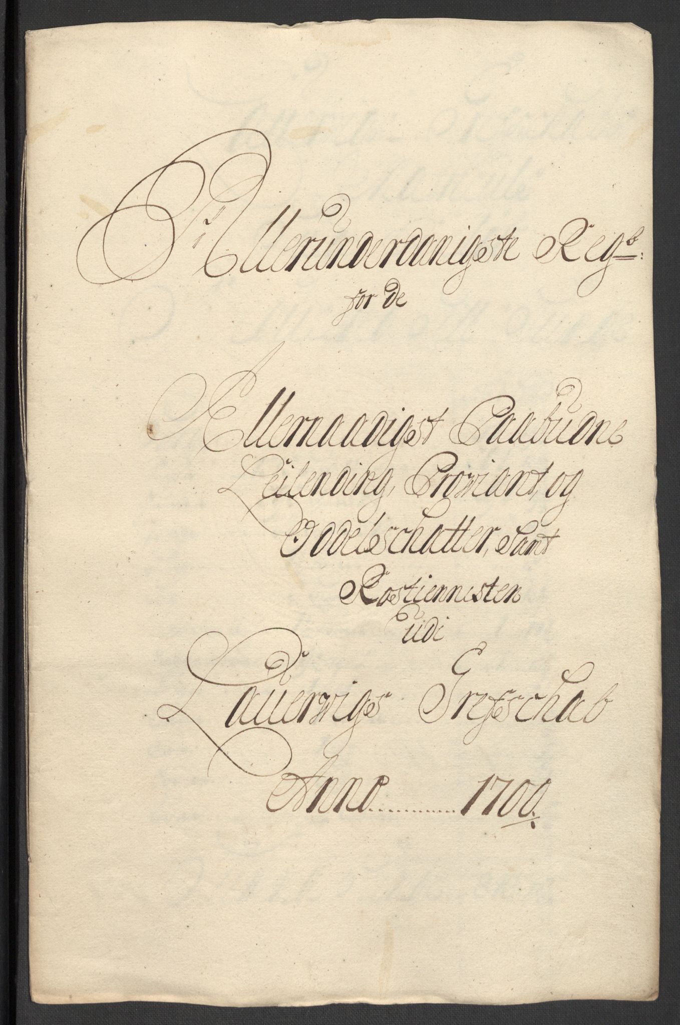 Rentekammeret inntil 1814, Reviderte regnskaper, Fogderegnskap, RA/EA-4092/R33/L1976: Fogderegnskap Larvik grevskap, 1698-1701, p. 190