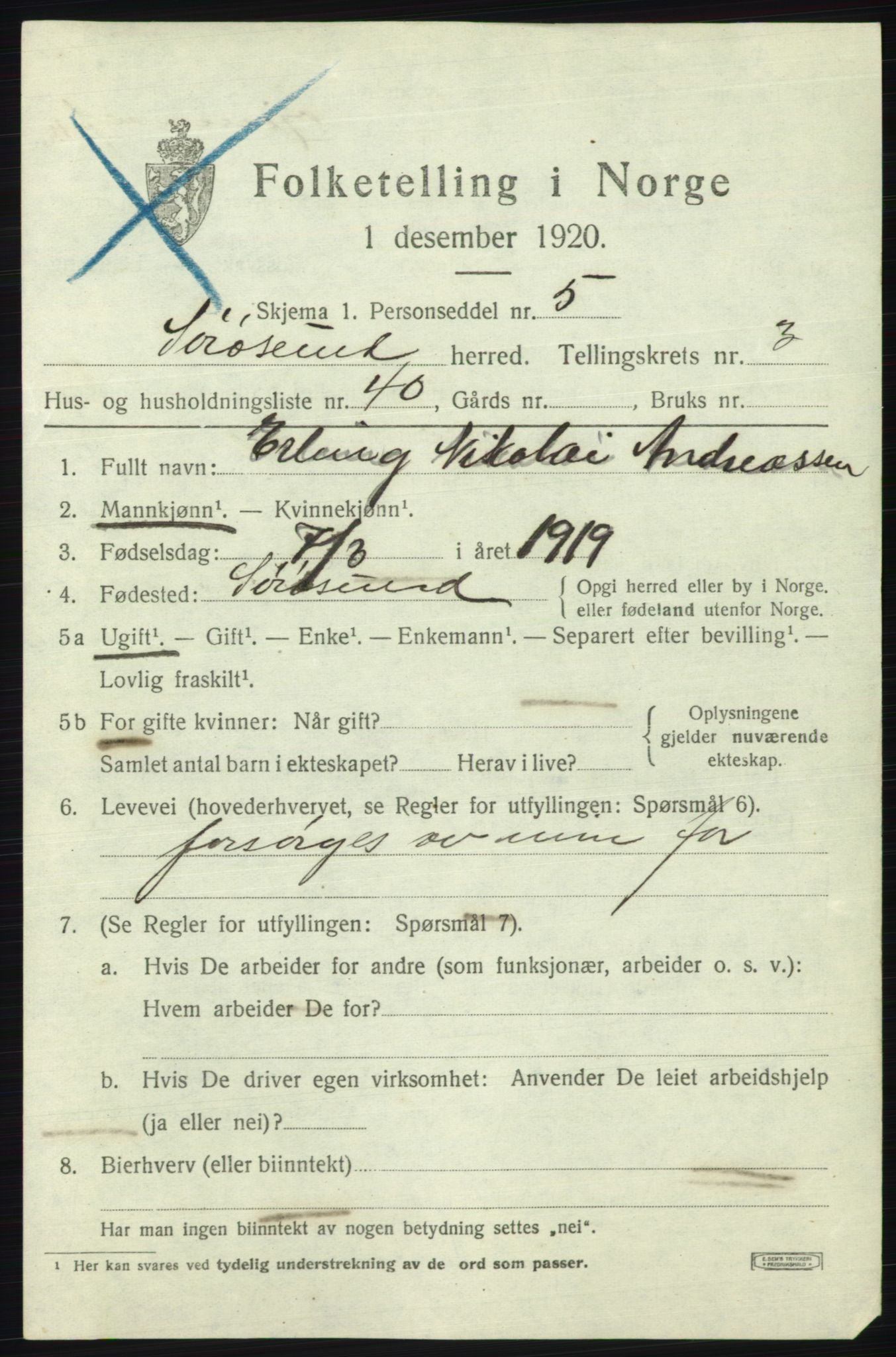 SATØ, 1920 census for Sørøysund rural district, 1920, p. 1750