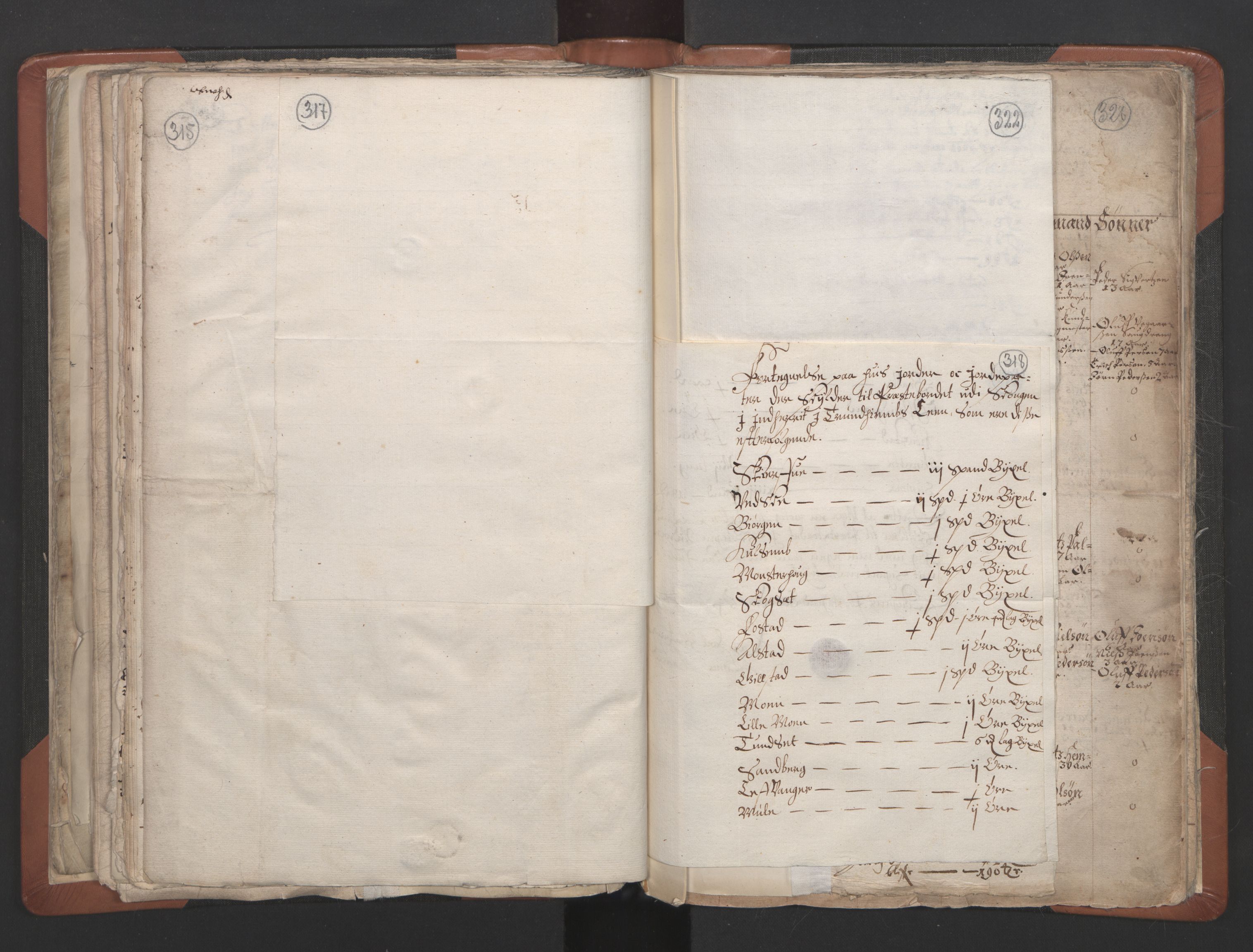 RA, Vicar's Census 1664-1666, no. 32: Innherad deanery, 1664-1666, p. 317-318