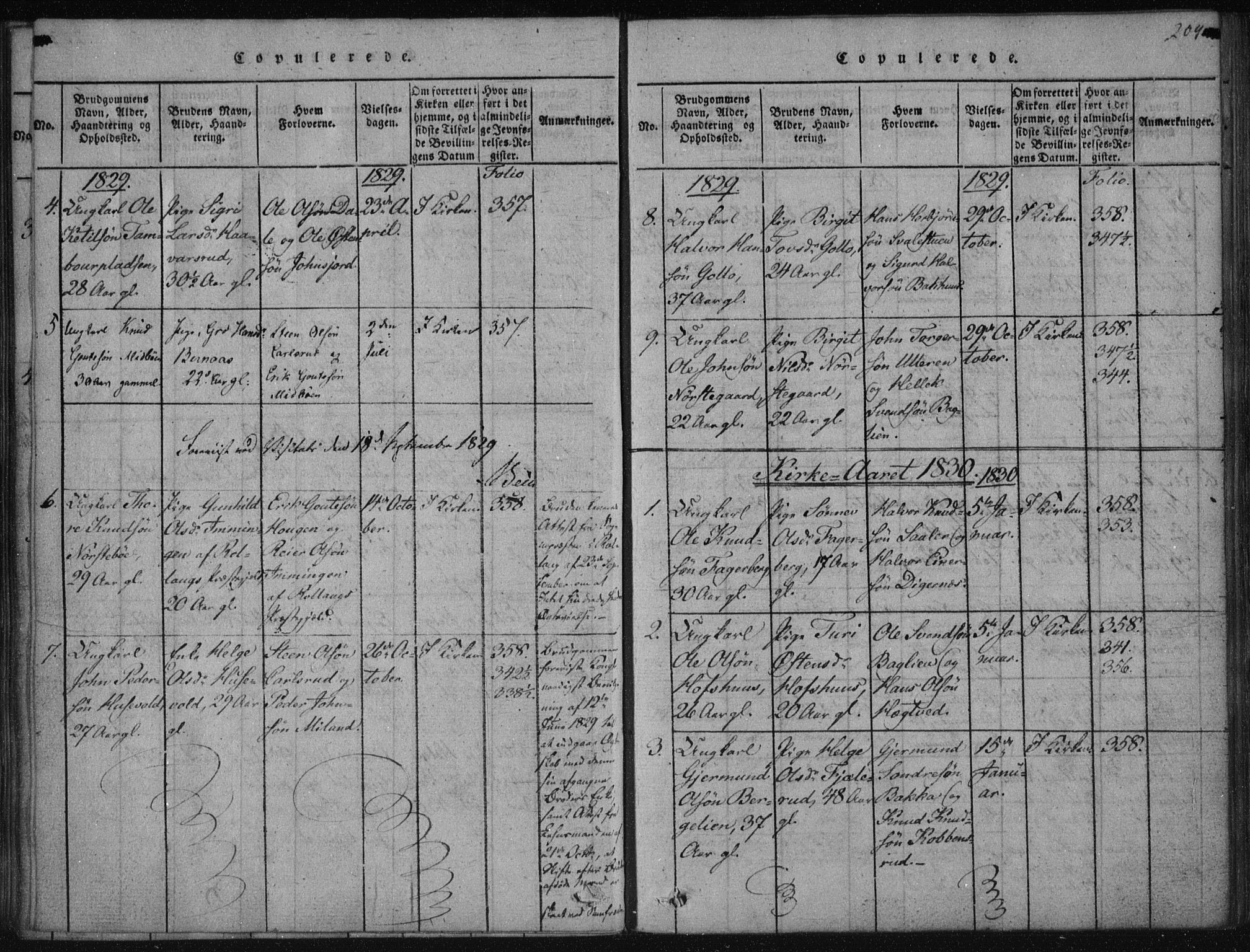 Tinn kirkebøker, SAKO/A-308/F/Fa/L0004: Parish register (official) no. I 4, 1815-1843, p. 203b-204a