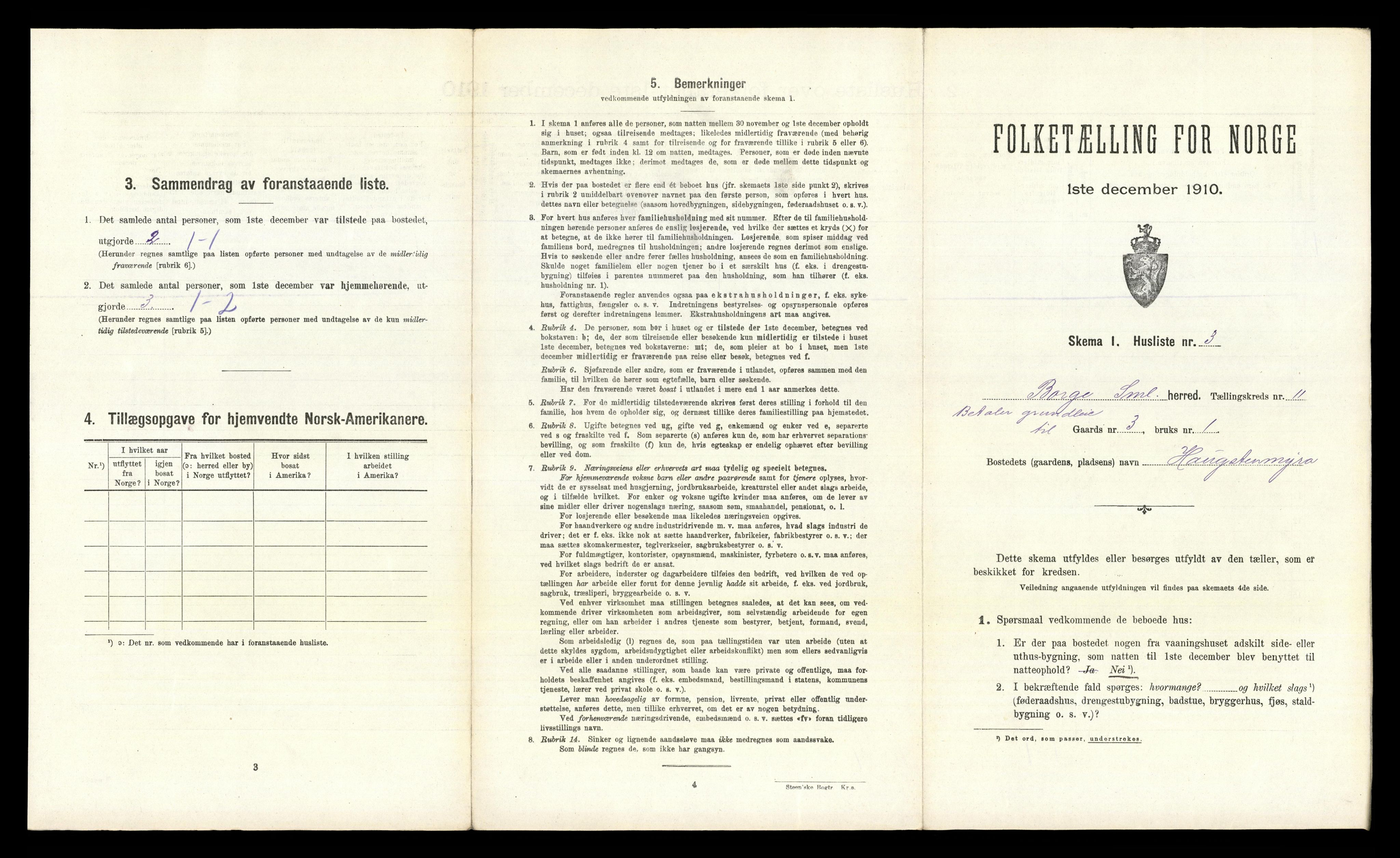 RA, 1910 census for Borge, 1910, p. 1604