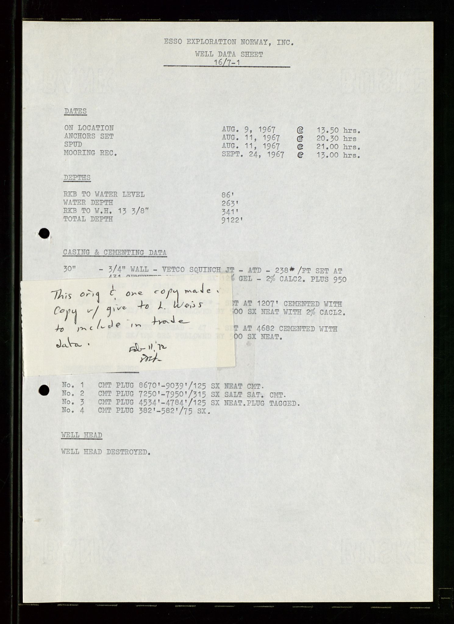 Pa 1512 - Esso Exploration and Production Norway Inc., AV/SAST-A-101917/E/Ea/L0015: Well 16/7-1, 1967-1972, p. 89