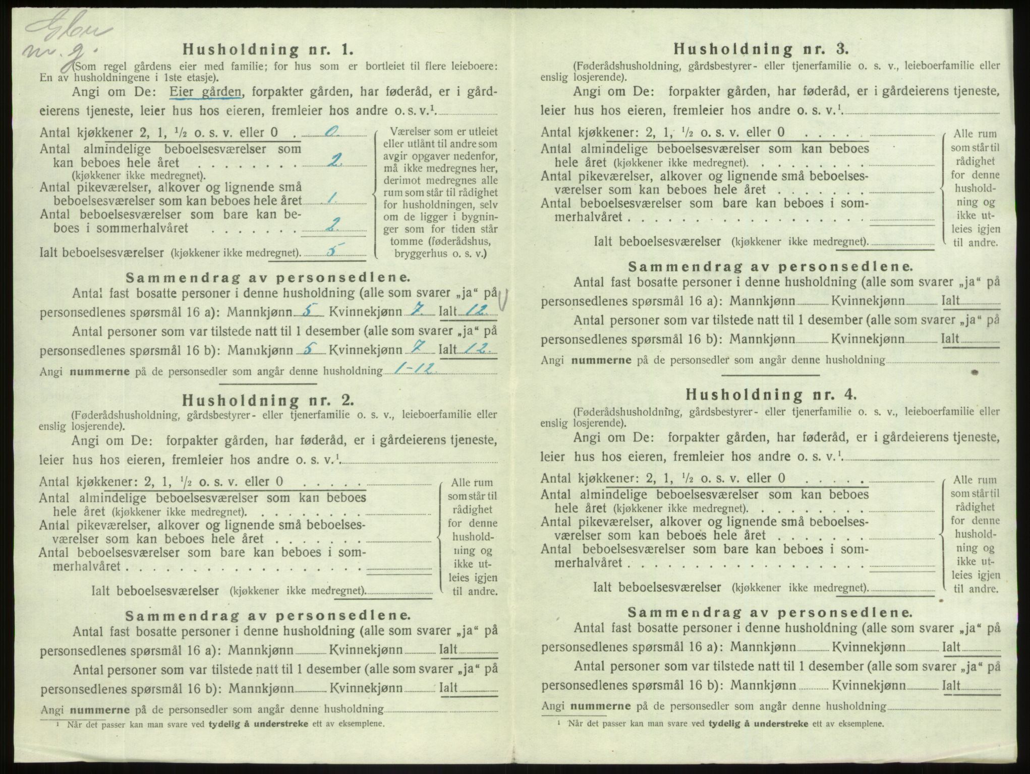 SAB, 1920 census for Fjaler, 1920, p. 663