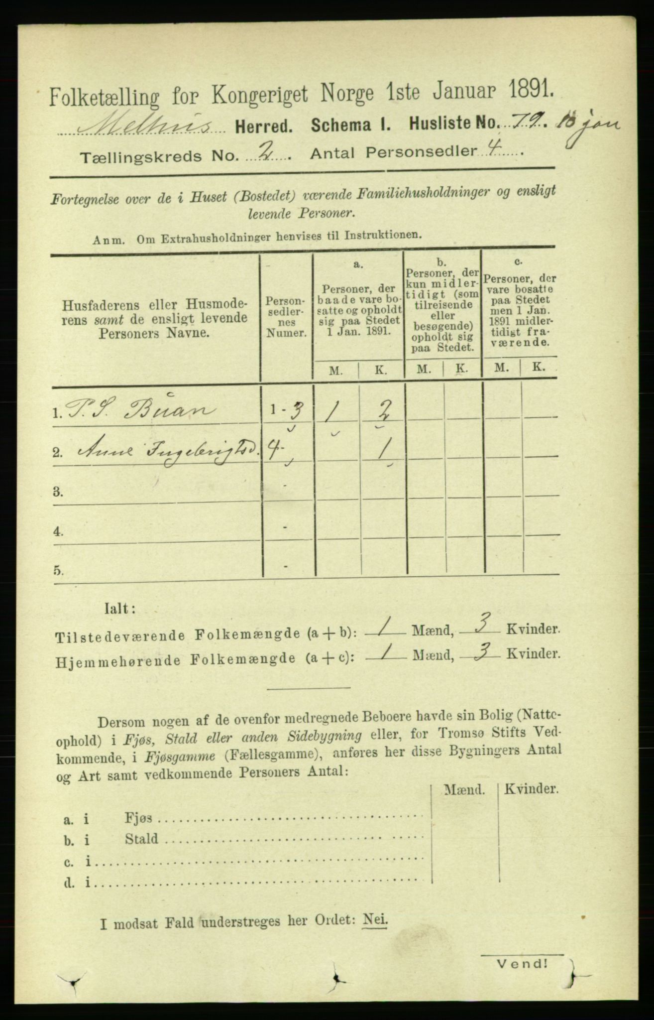 RA, 1891 census for 1653 Melhus, 1891, p. 716