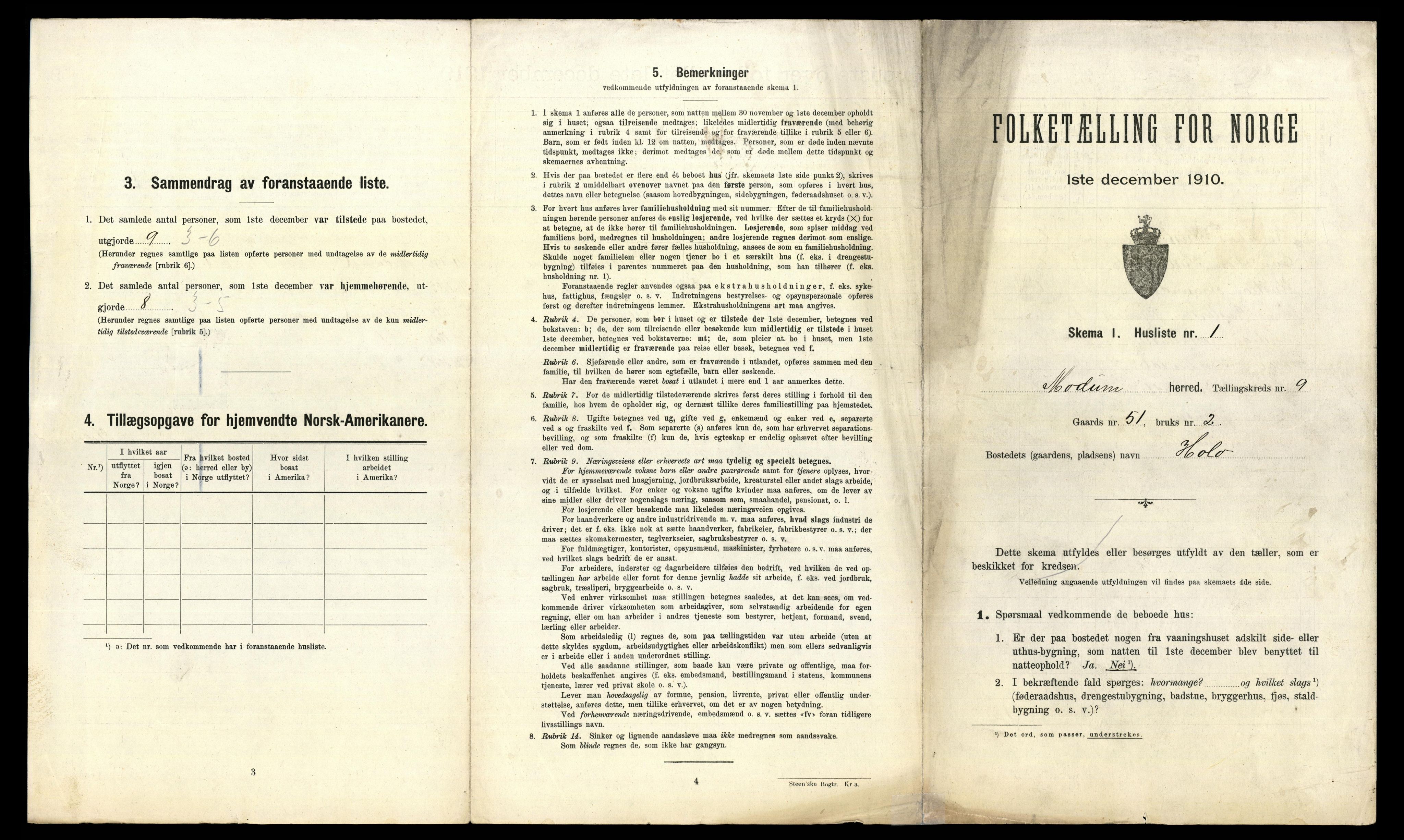 RA, 1910 census for Modum, 1910, p. 1570