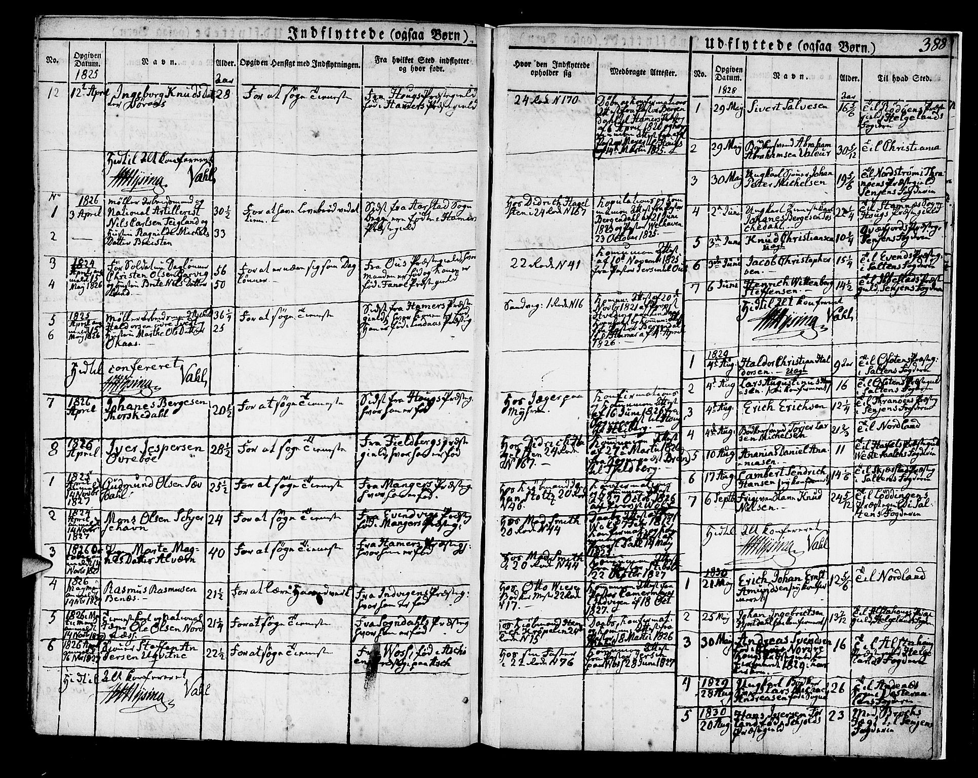 Korskirken sokneprestembete, SAB/A-76101/H/Hab: Parish register (copy) no. A 3, 1821-1831, p. 388