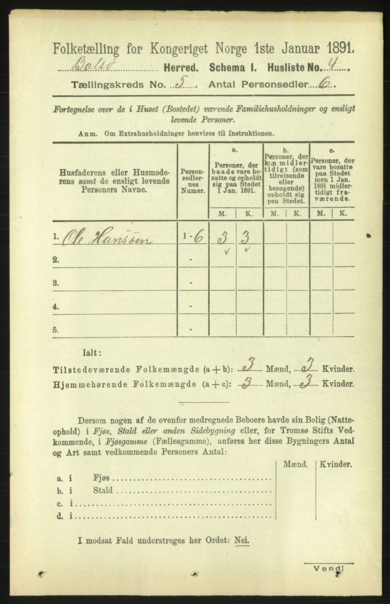 RA, 1891 census for 1544 Bolsøy, 1891, p. 3042