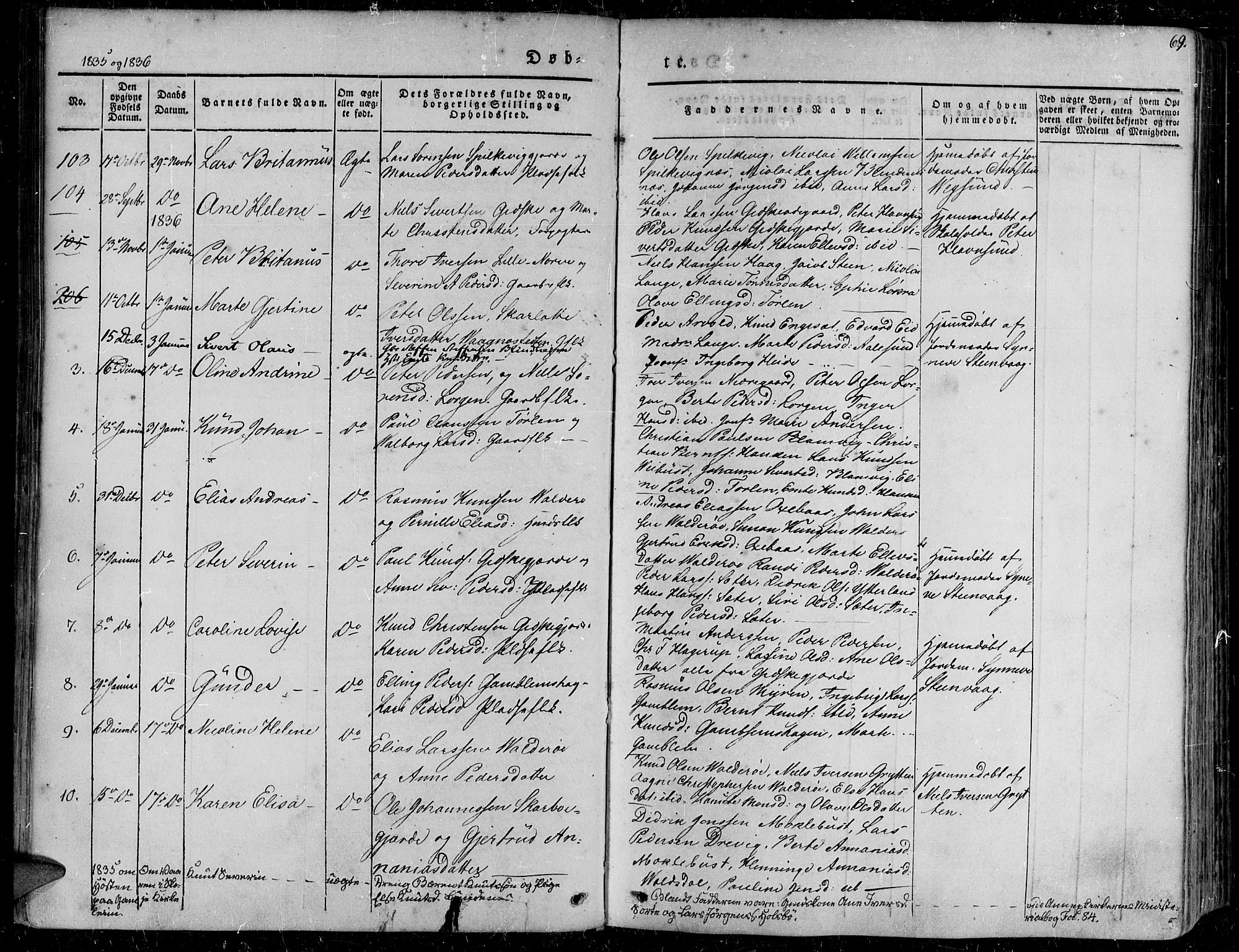 Ministerialprotokoller, klokkerbøker og fødselsregistre - Møre og Romsdal, AV/SAT-A-1454/528/L0395: Parish register (official) no. 528A06, 1828-1839, p. 69