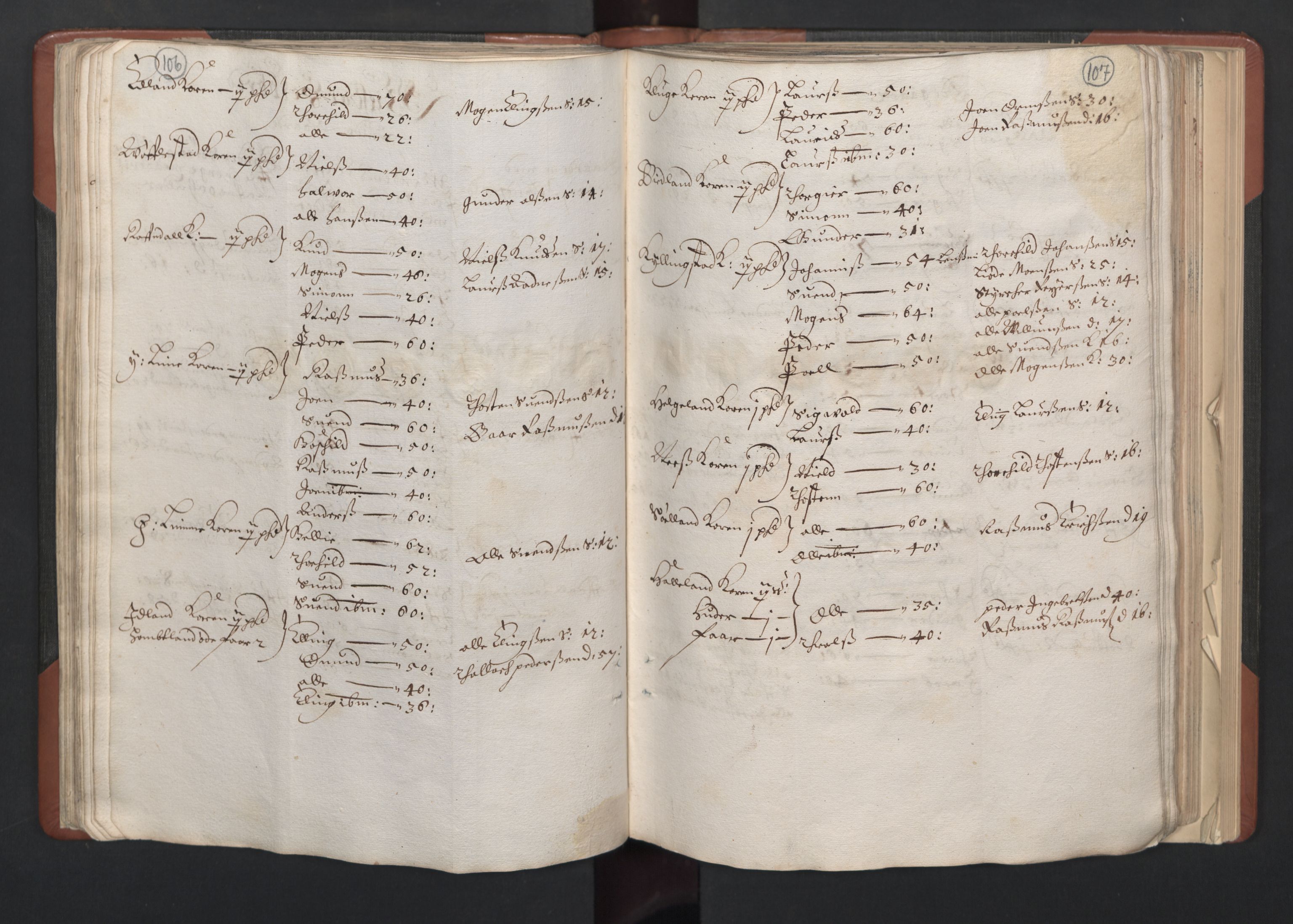RA, Bailiff's Census 1664-1666, no. 11: Jæren and Dalane fogderi, 1664, p. 106-107