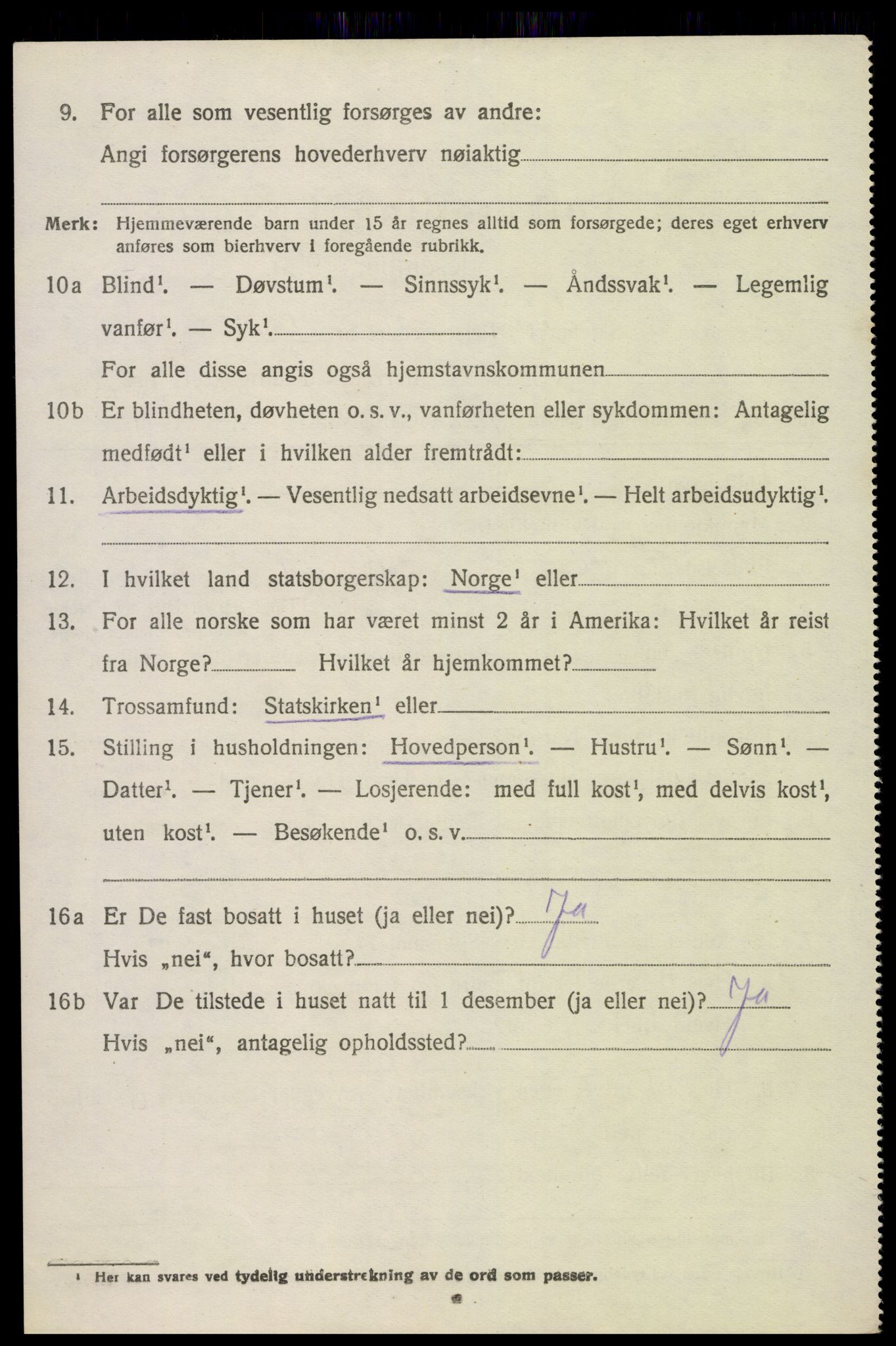 SAK, 1920 census for Hornnes, 1920, p. 998