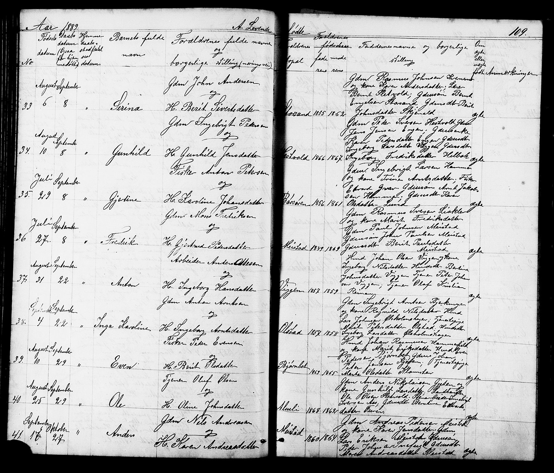 Ministerialprotokoller, klokkerbøker og fødselsregistre - Sør-Trøndelag, SAT/A-1456/665/L0777: Parish register (copy) no. 665C02, 1867-1915, p. 109