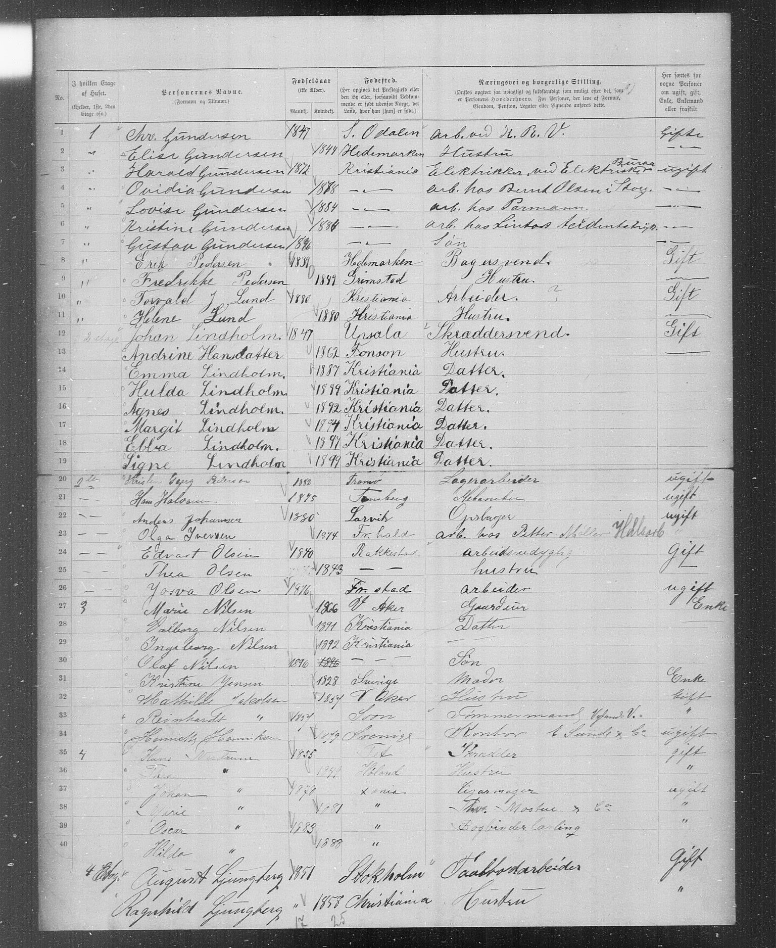 OBA, Municipal Census 1899 for Kristiania, 1899, p. 2869