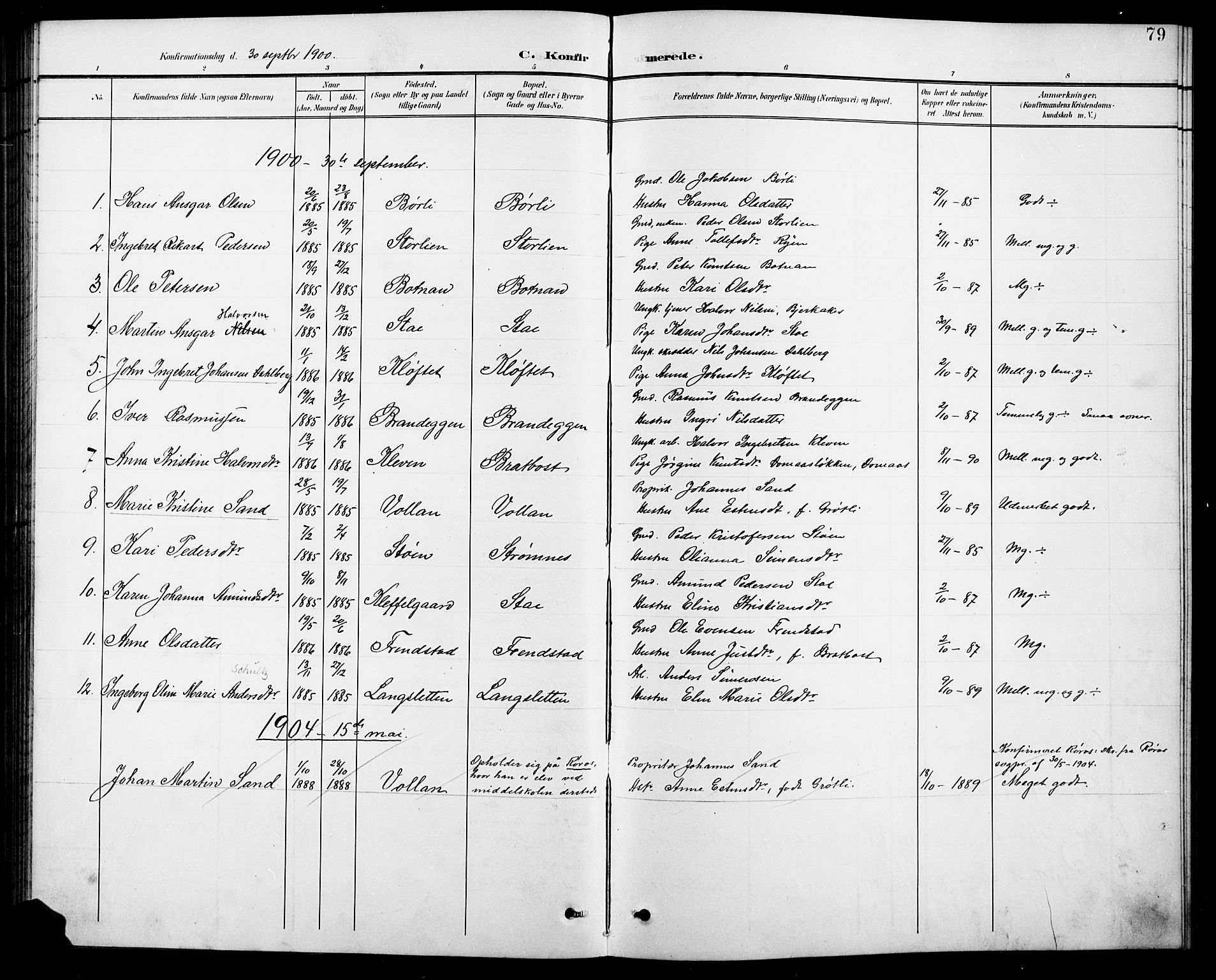 Kvikne prestekontor, SAH/PREST-064/H/Ha/Hab/L0003: Parish register (copy) no. 3, 1896-1918, p. 79