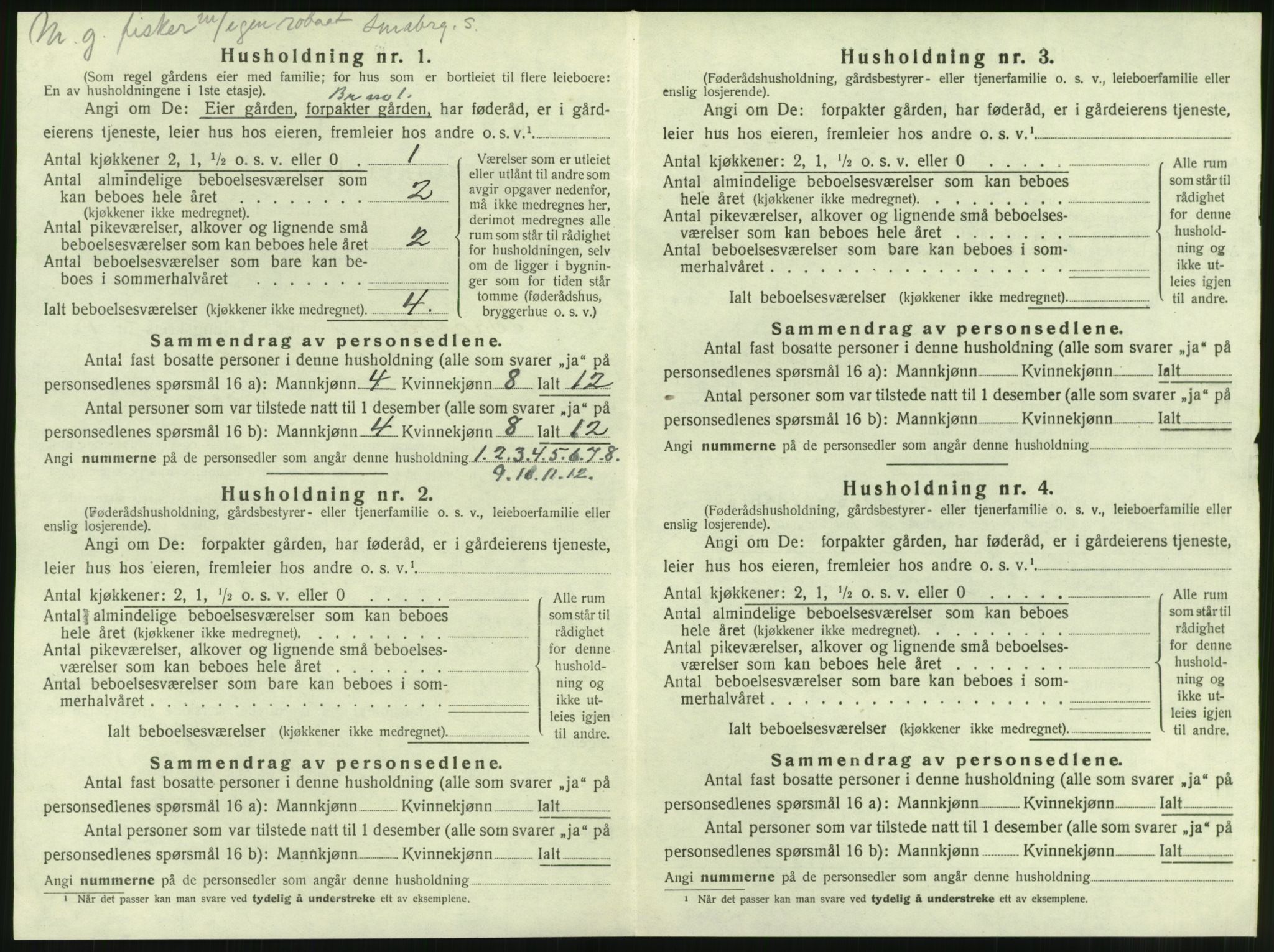 SAT, 1920 census for Brattvær, 1920, p. 33