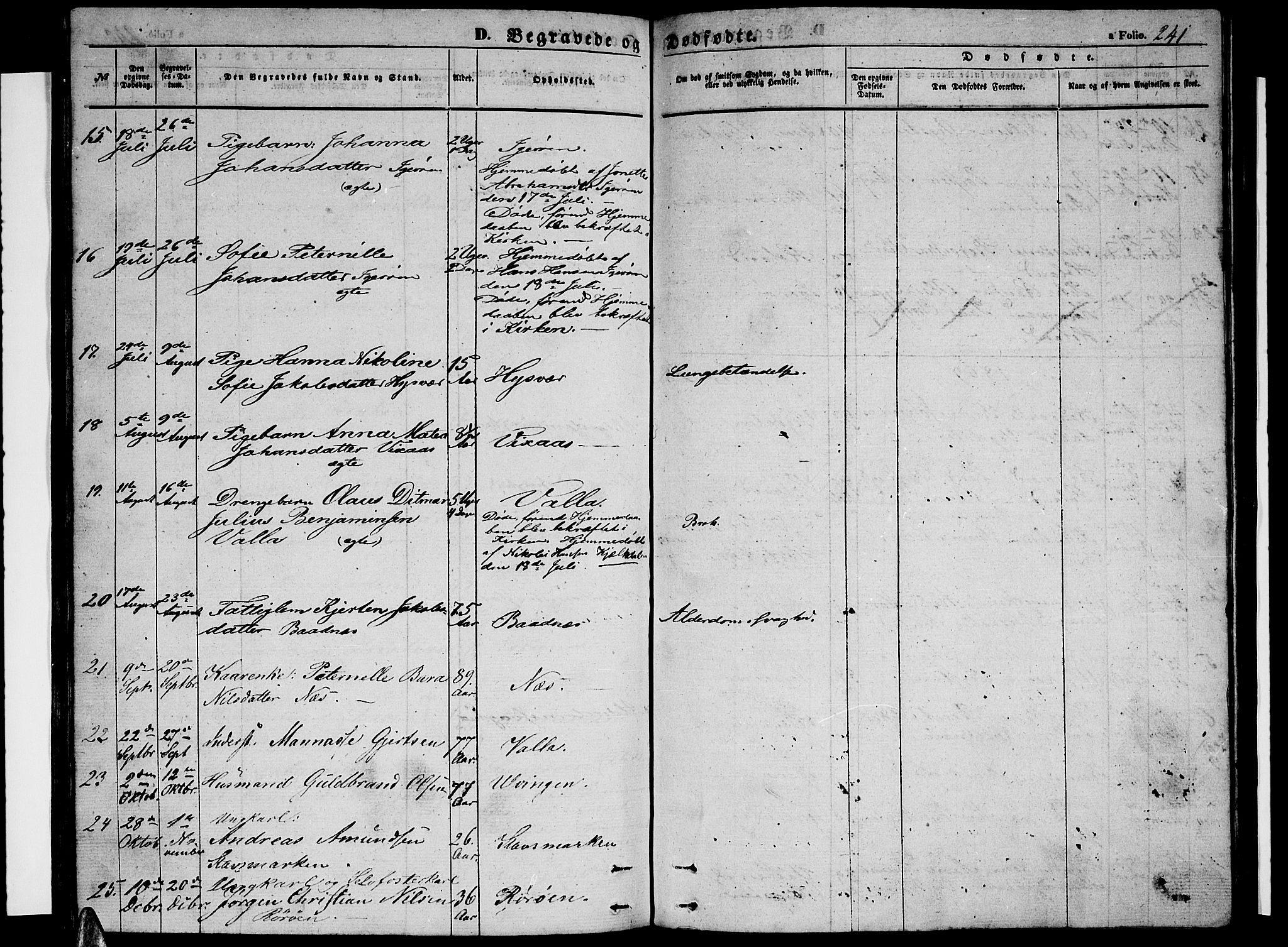 Ministerialprotokoller, klokkerbøker og fødselsregistre - Nordland, AV/SAT-A-1459/816/L0251: Parish register (copy) no. 816C01, 1852-1870, p. 241