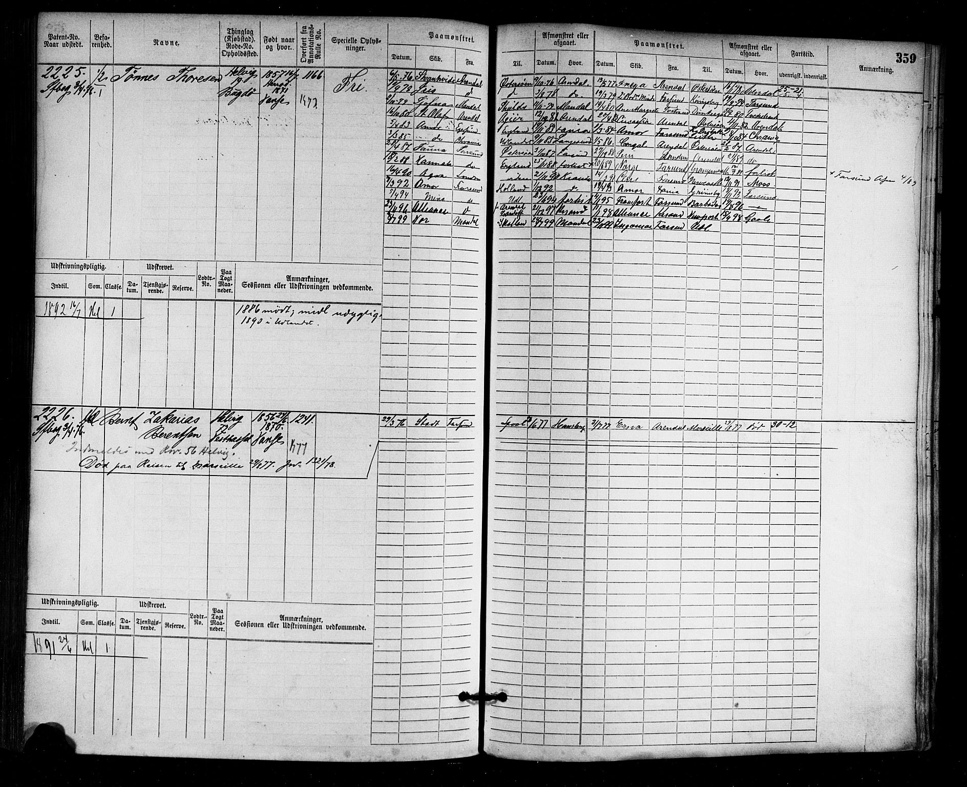 Farsund mønstringskrets, AV/SAK-2031-0017/F/Fb/L0003: Hovedrulle nr 1509-2274, M-6, 1868-1915, p. 365