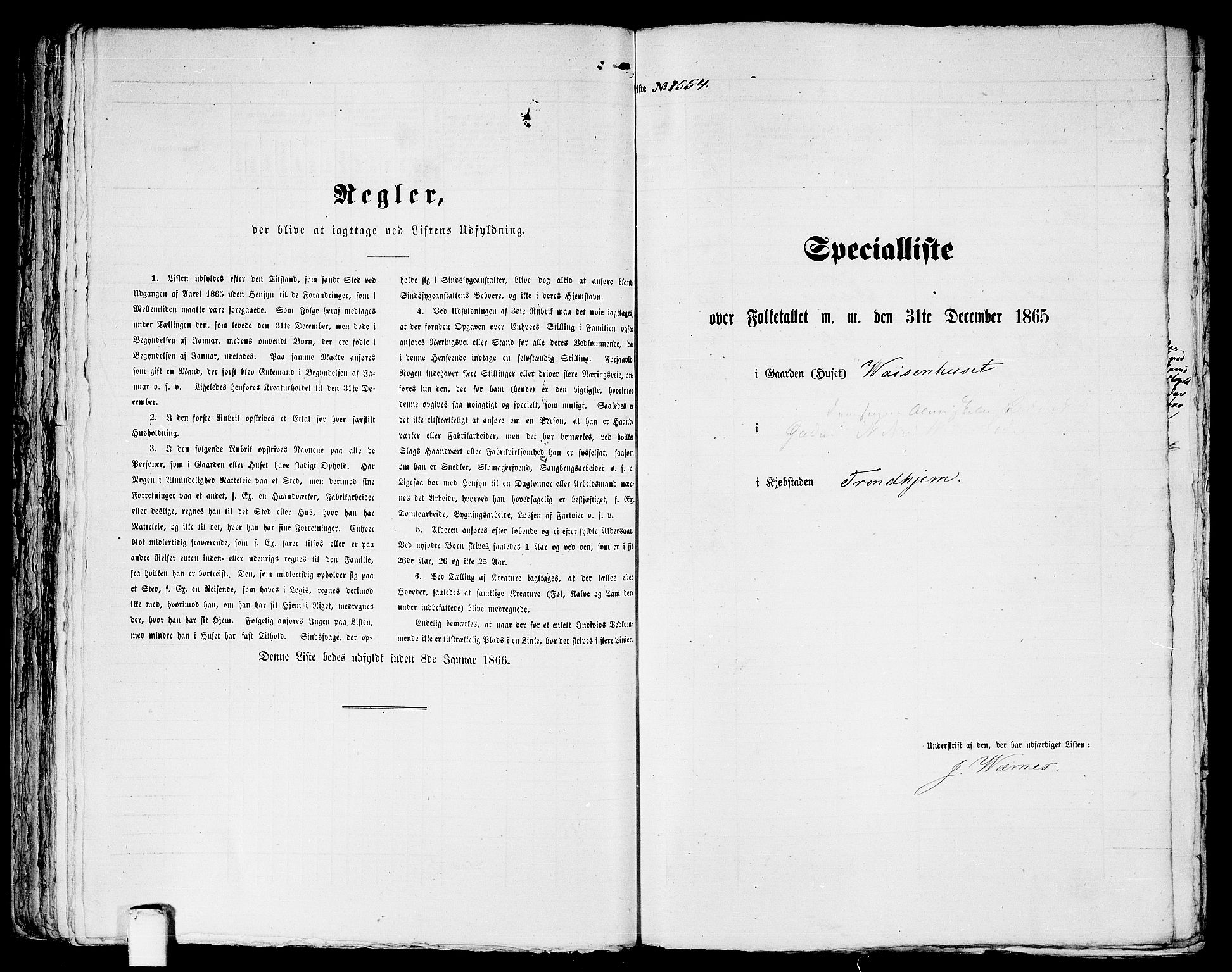 RA, 1865 census for Trondheim, 1865, p. 1156