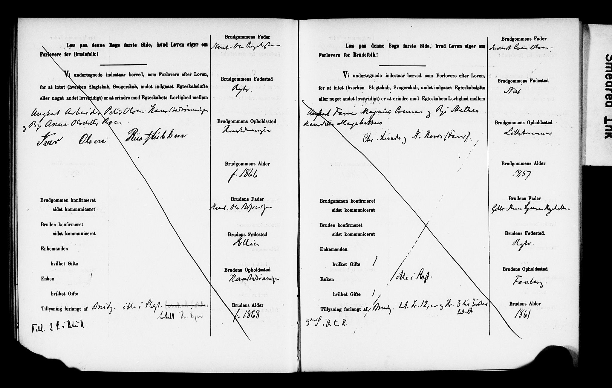 Ringebu prestekontor, AV/SAH-PREST-082/I/Ie: Banns register no. 2, 1886-1894