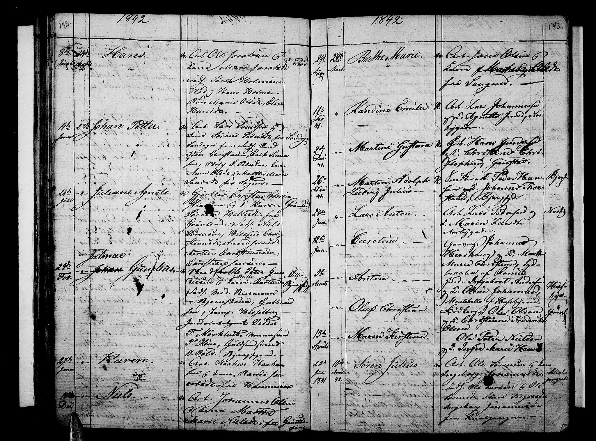 Aker prestekontor kirkebøker, AV/SAO-A-10861/G/L0007: Parish register (copy) no. 7, 1838-1846, p. 142-143