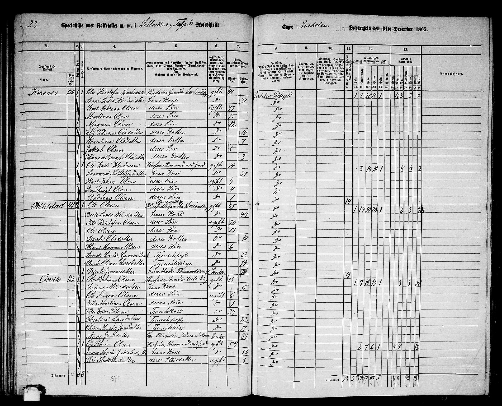 RA, 1865 census for Norddal, 1865, p. 57
