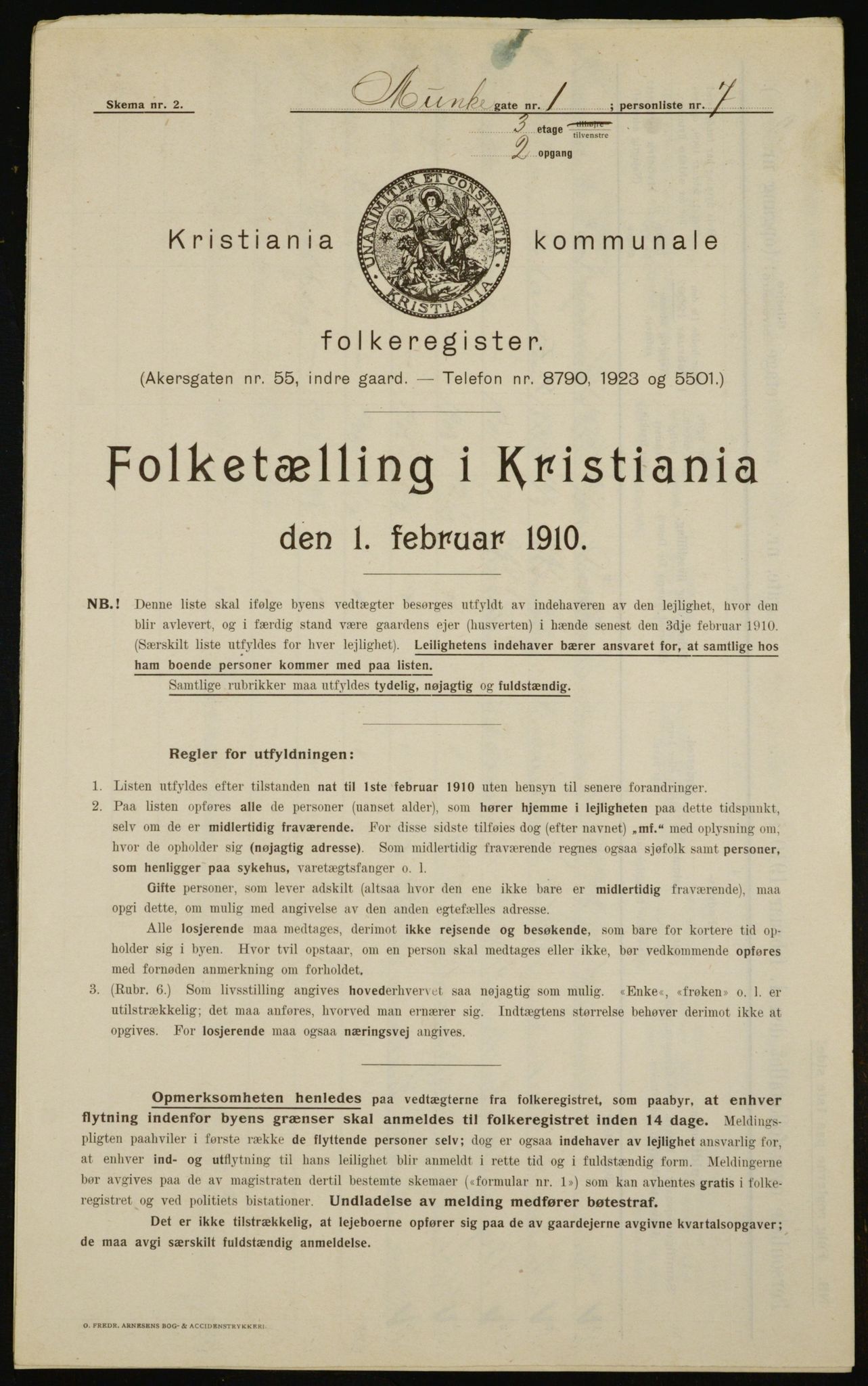 OBA, Municipal Census 1910 for Kristiania, 1910, p. 65604