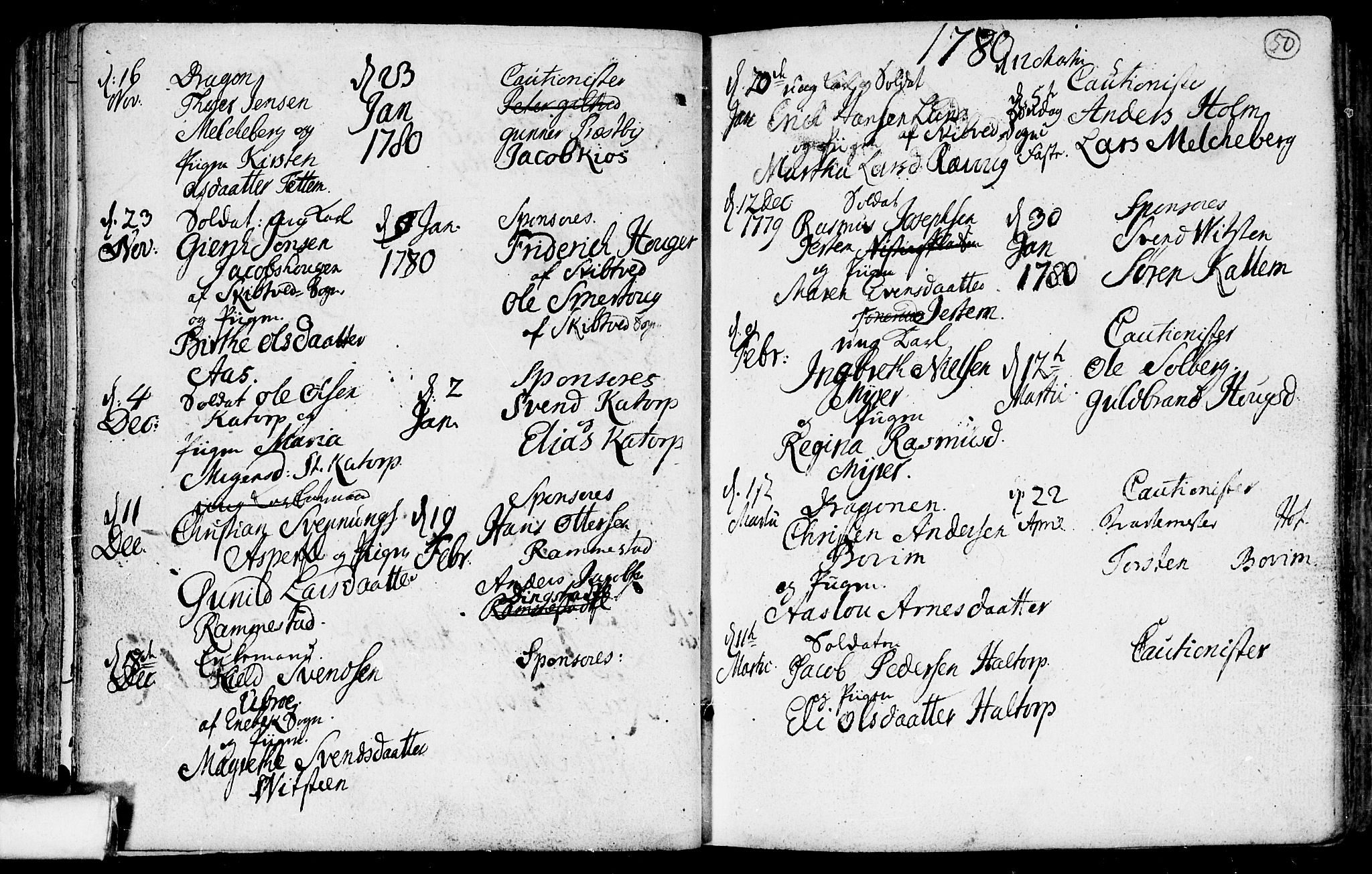 Spydeberg prestekontor Kirkebøker, AV/SAO-A-10924/F/Fa/L0002: Parish register (official) no. I 2, 1739-1780, p. 50