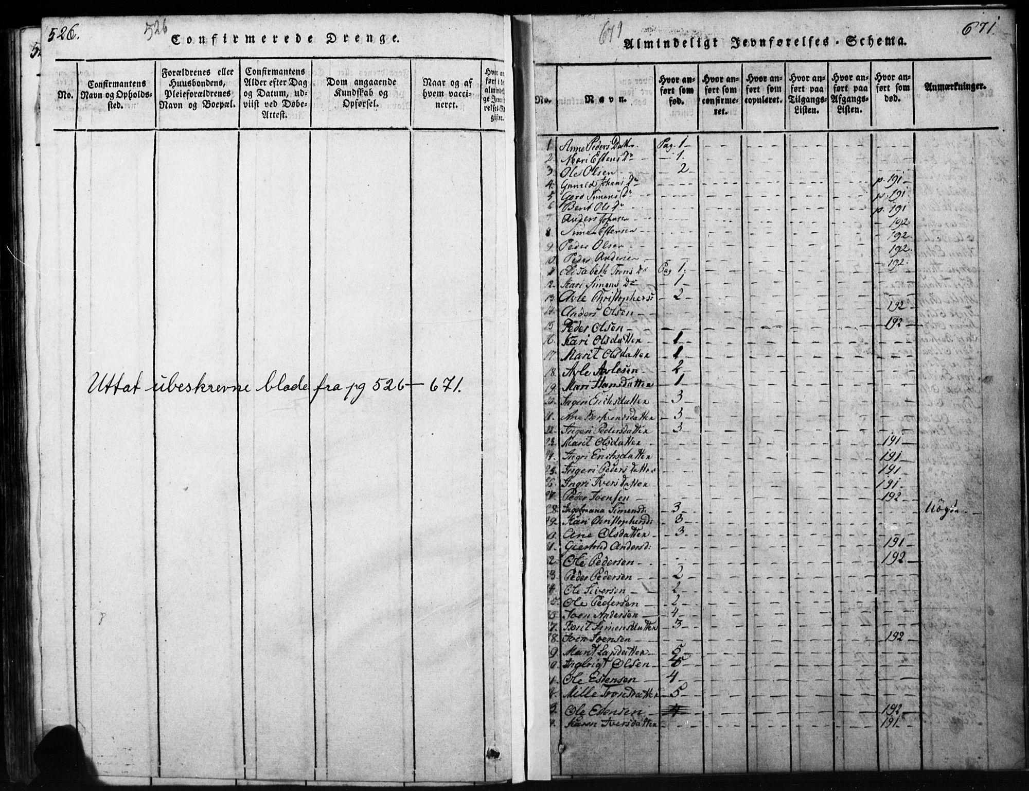 Tynset prestekontor, SAH/PREST-058/H/Ha/Hab/L0003: Parish register (copy) no. 3, 1814-1862, p. 670-671