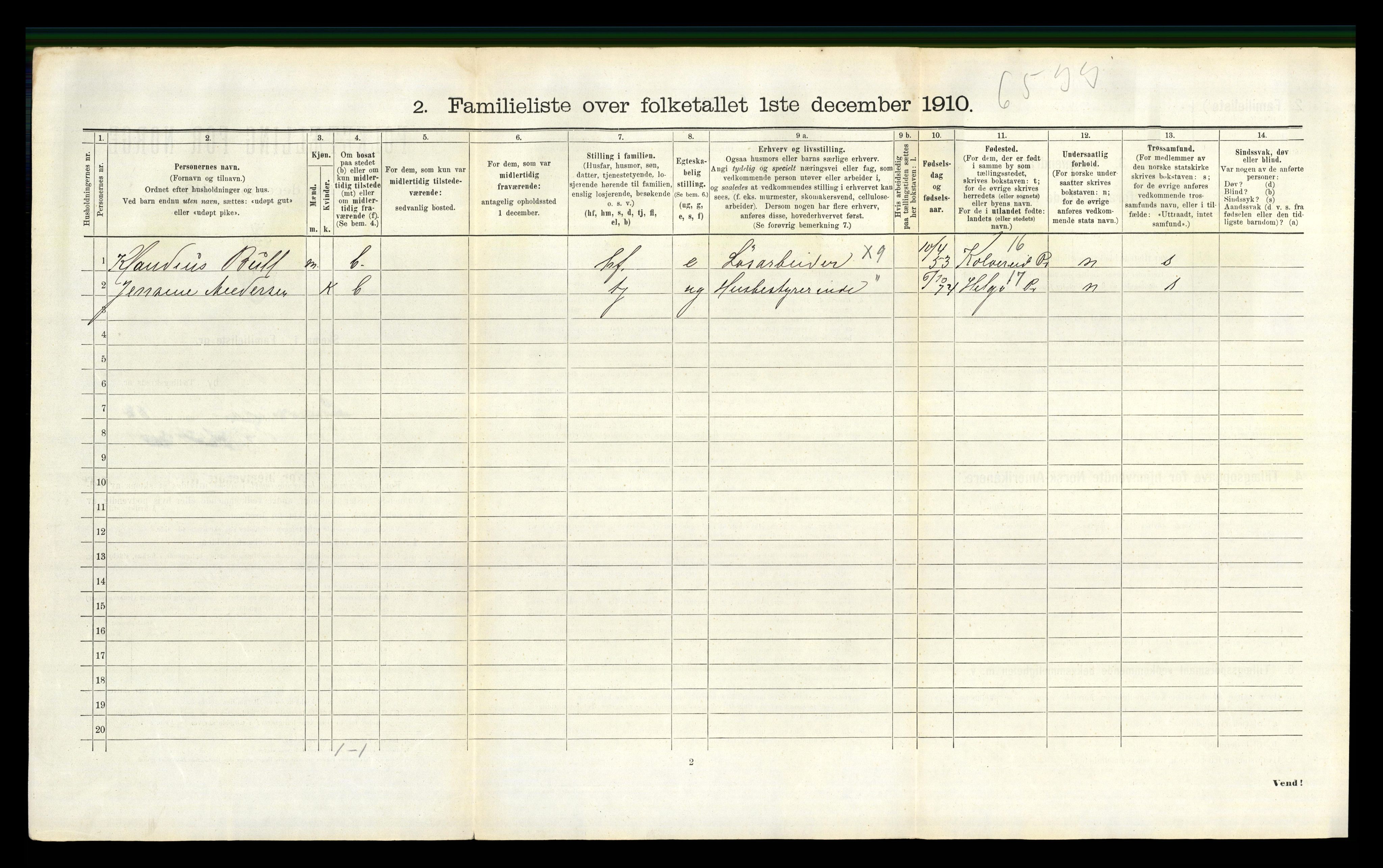 RA, 1910 census for Bodø, 1910, p. 976