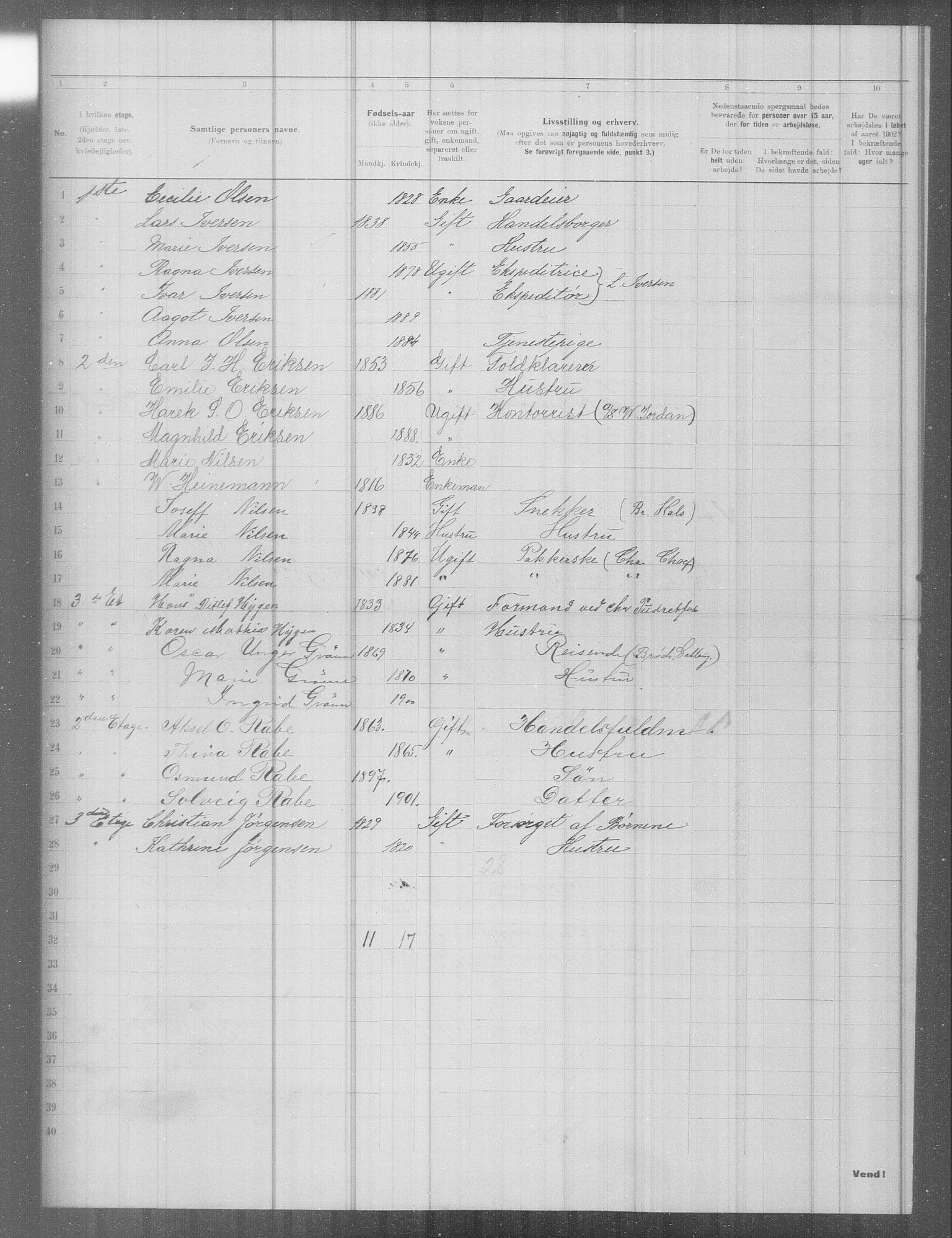 OBA, Municipal Census 1902 for Kristiania, 1902, p. 6815