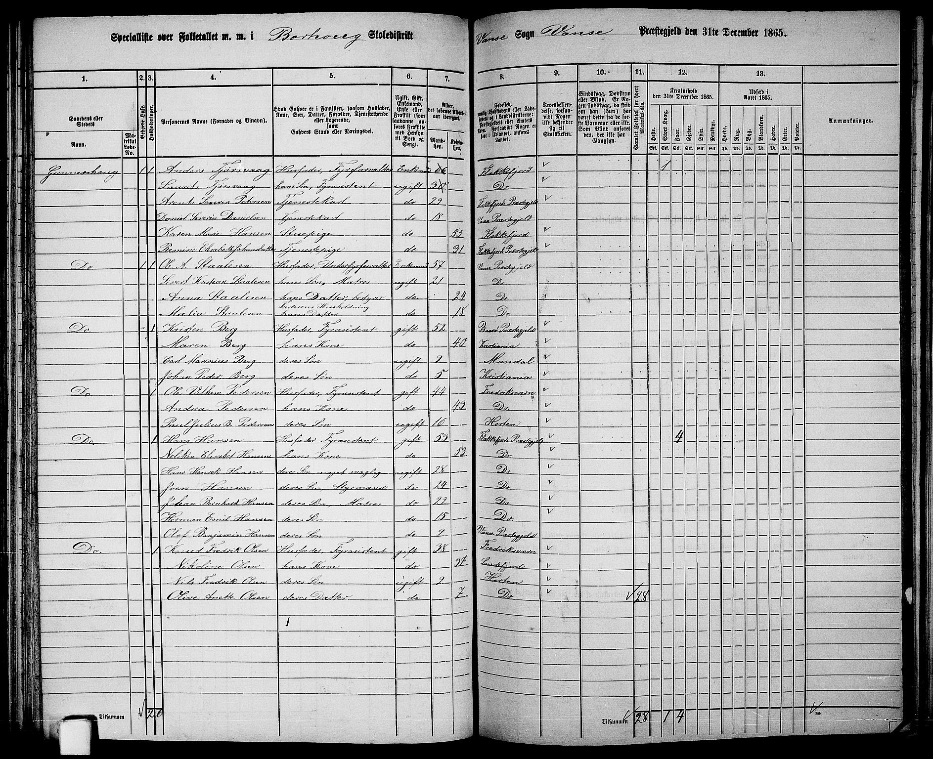 RA, 1865 census for Vanse/Vanse og Farsund, 1865, p. 134