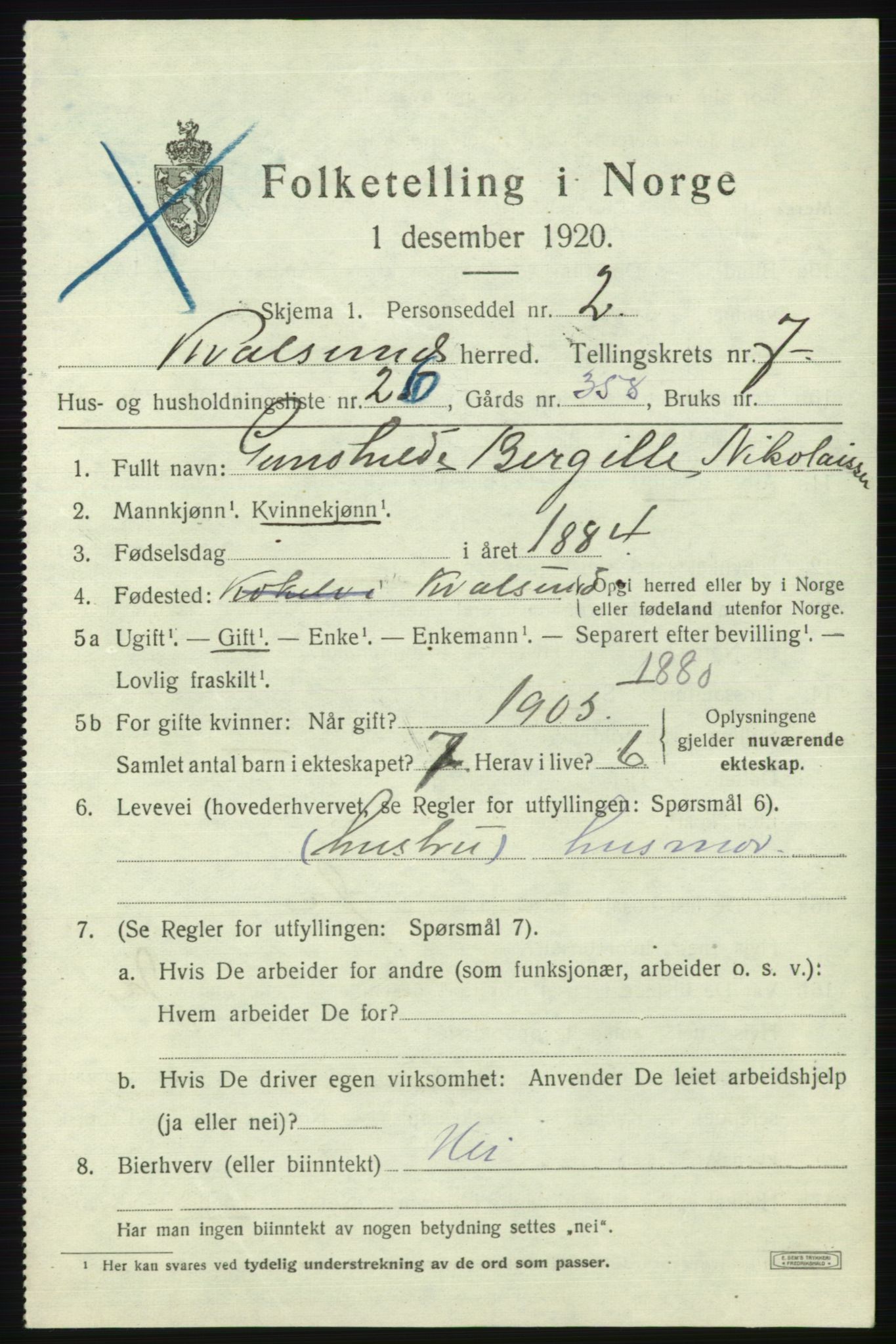 SATØ, 1920 census for , 1920, p. 2424