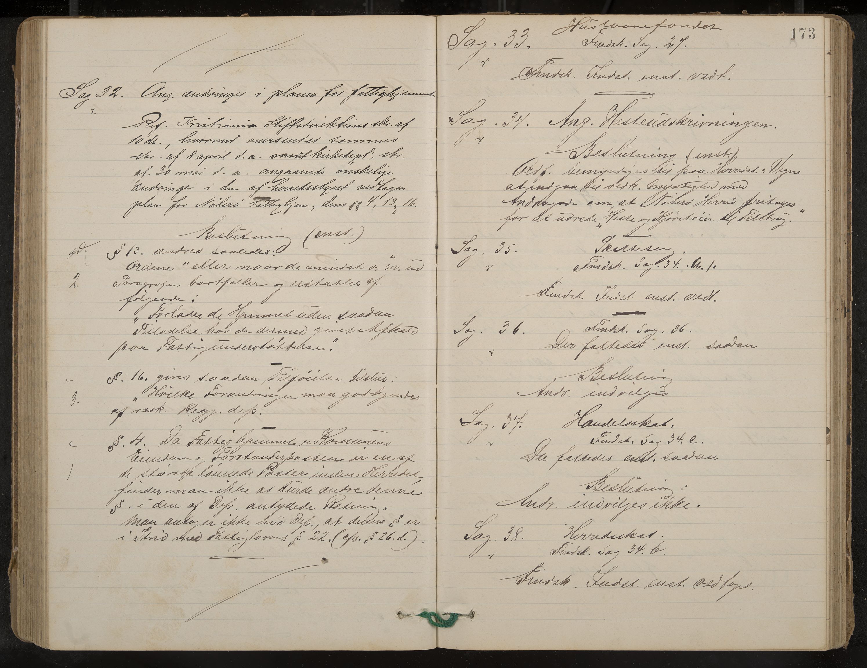 Nøtterøy formannskap og sentraladministrasjon, IKAK/0722021-1/A/Aa/L0005: Møtebok med register, 1896-1905, p. 173