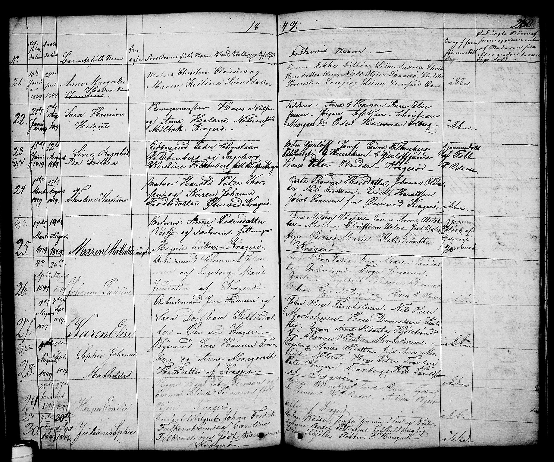 Kragerø kirkebøker, AV/SAKO-A-278/G/Ga/L0003: Parish register (copy) no. 3, 1832-1852, p. 238