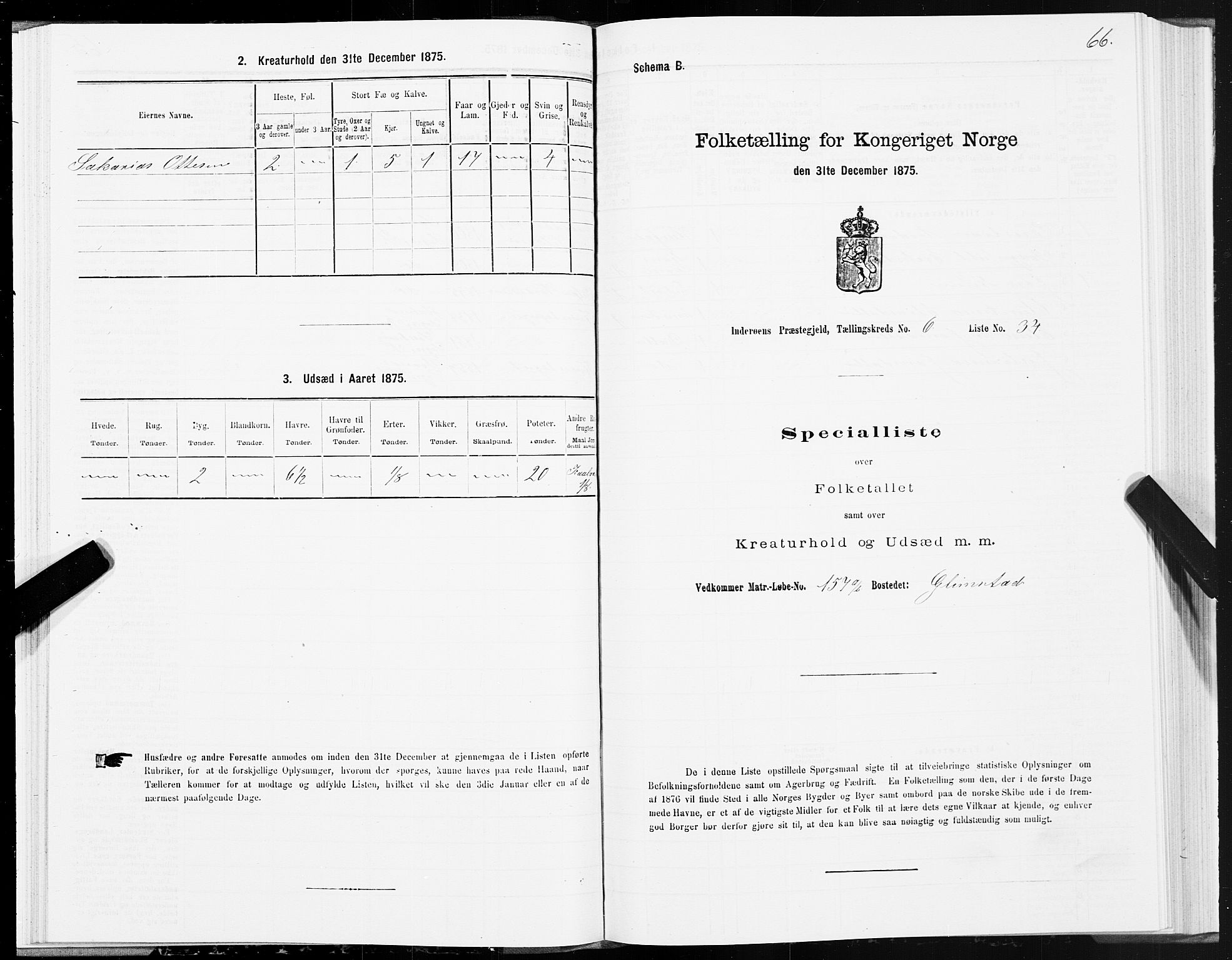 SAT, 1875 census for 1729P Inderøy, 1875, p. 4066