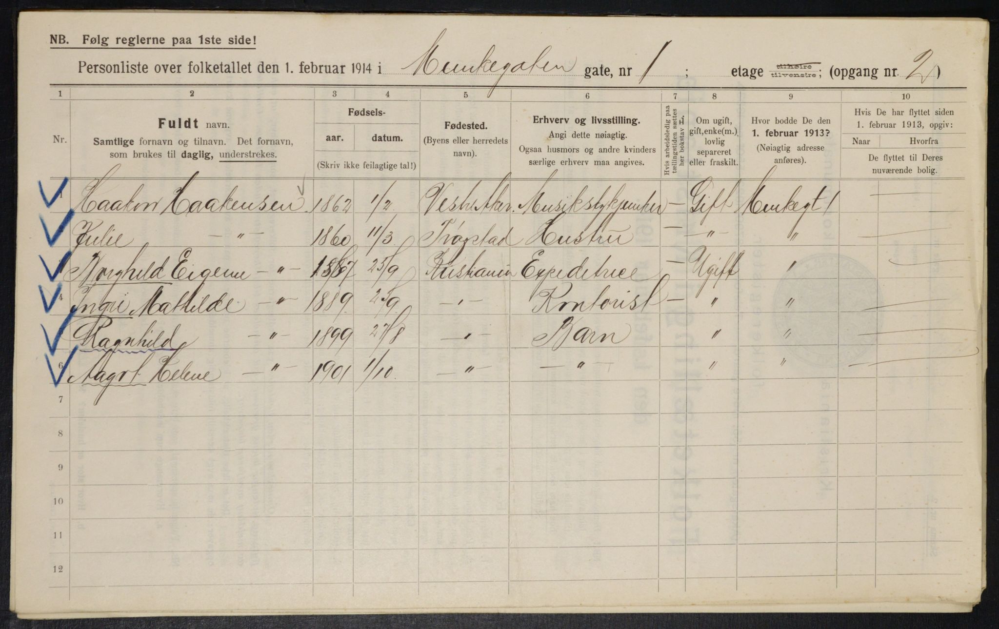 OBA, Municipal Census 1914 for Kristiania, 1914, p. 67924