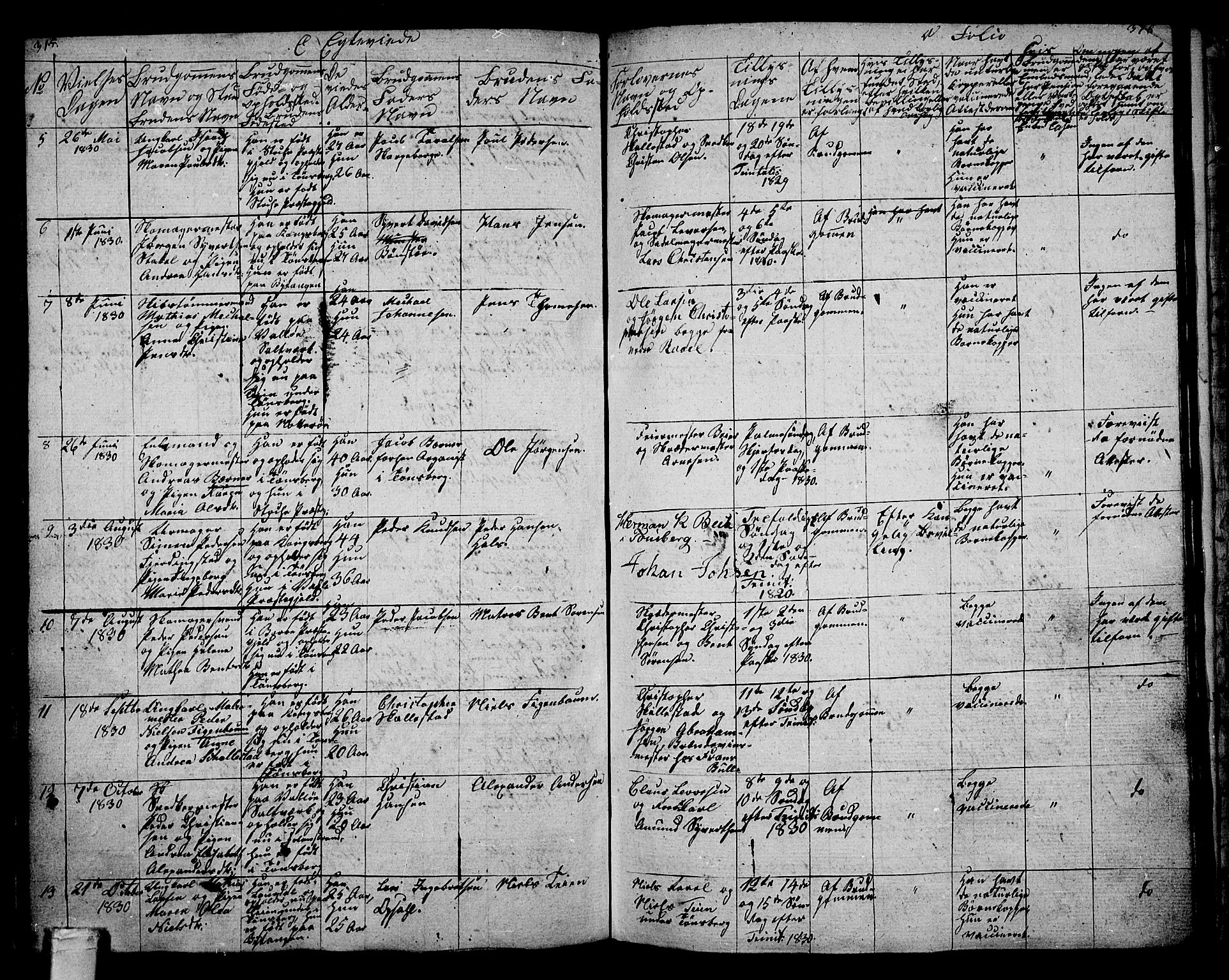 Tønsberg kirkebøker, AV/SAKO-A-330/G/Ga/L0002: Parish register (copy) no. 2, 1827-1854, p. 315-316