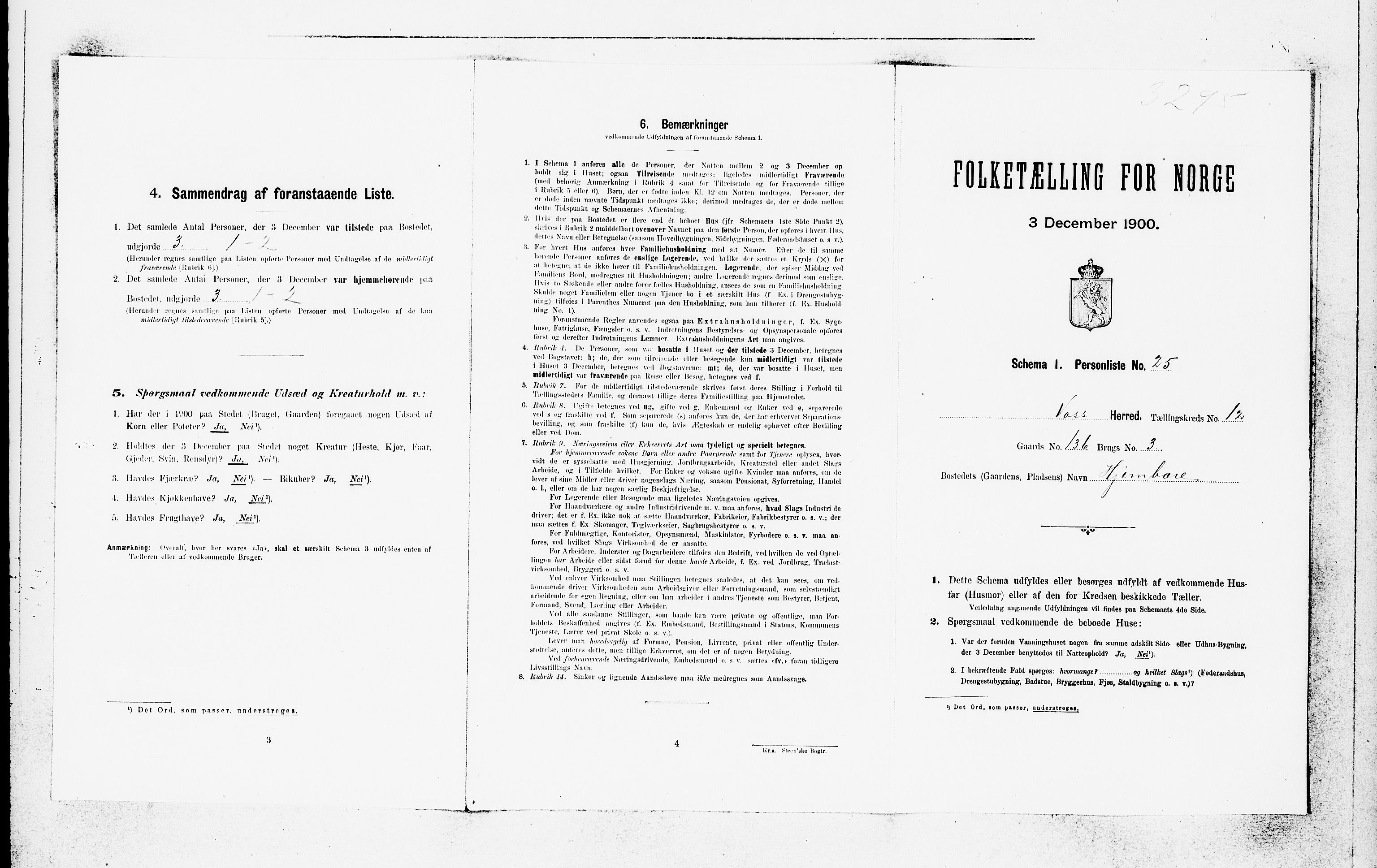 SAB, 1900 census for Voss, 1900, p. 1413