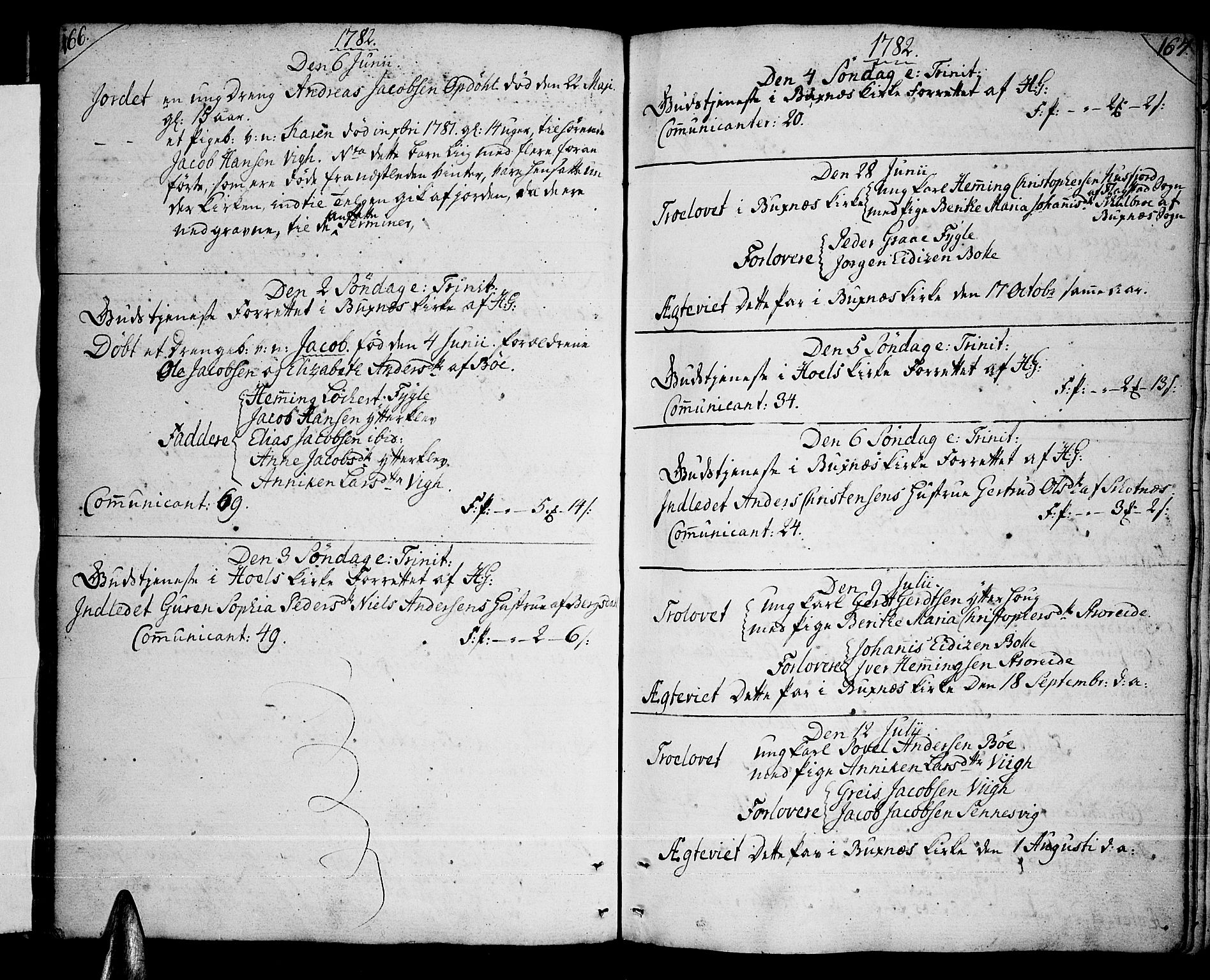 Ministerialprotokoller, klokkerbøker og fødselsregistre - Nordland, AV/SAT-A-1459/881/L1149: Parish register (official) no. 881A02, 1773-1793, p. 166-167