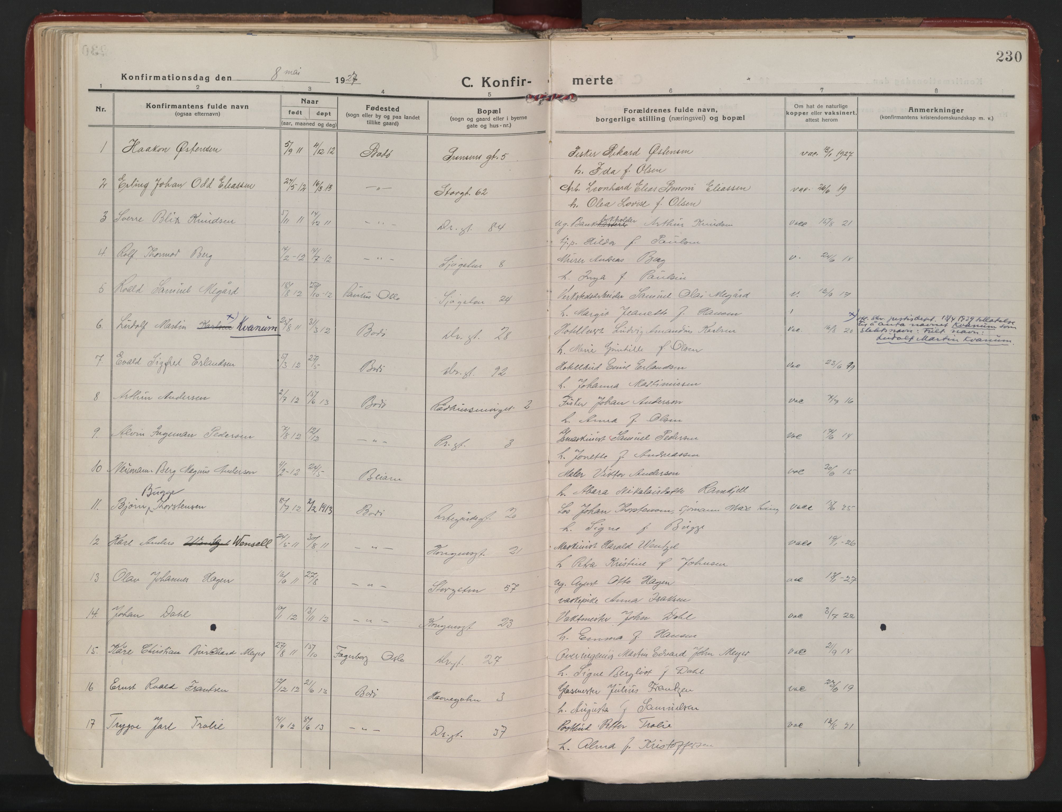 Ministerialprotokoller, klokkerbøker og fødselsregistre - Nordland, SAT/A-1459/801/L0017: Parish register (official) no. 801A17, 1917-1930, p. 230