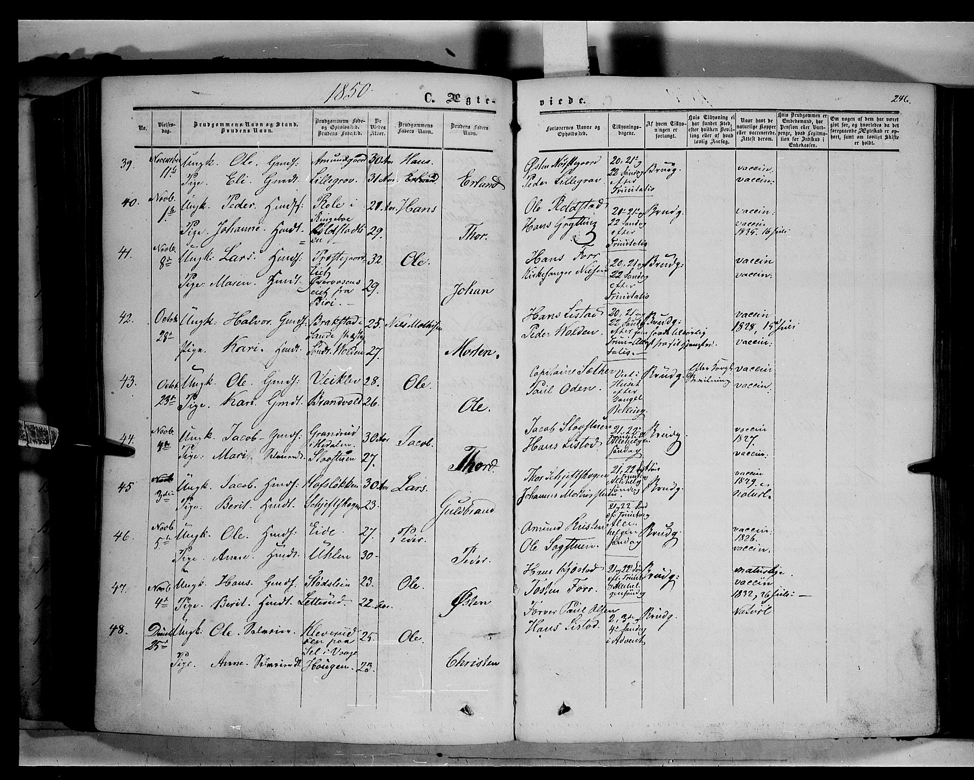 Sør-Fron prestekontor, AV/SAH-PREST-010/H/Ha/Haa/L0001: Parish register (official) no. 1, 1849-1863, p. 246